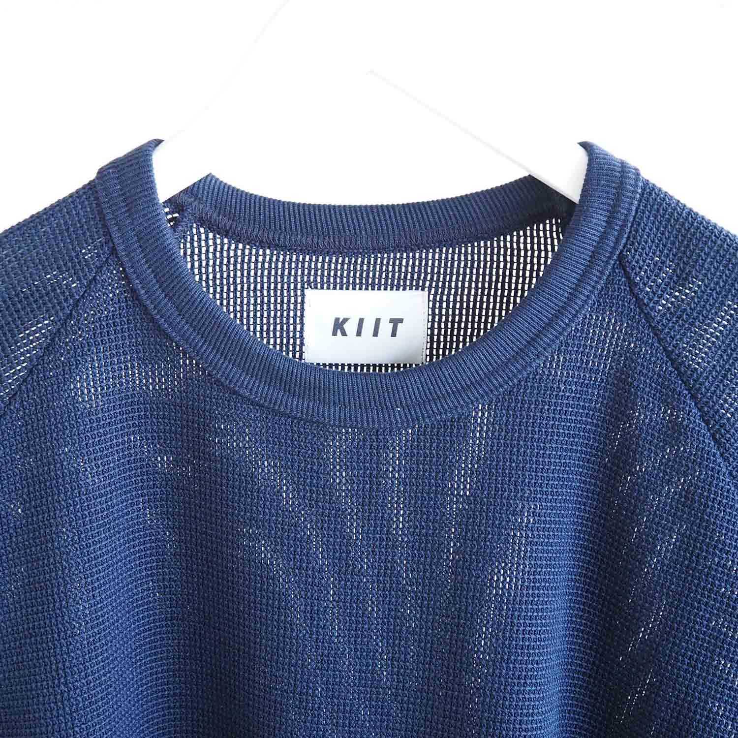 KIIT キート RUSSEL MESH WIDE SLEEVE SWEAT SHIRT ラッセルメッシュワイドスリーブスウェットシャツ ネイビー