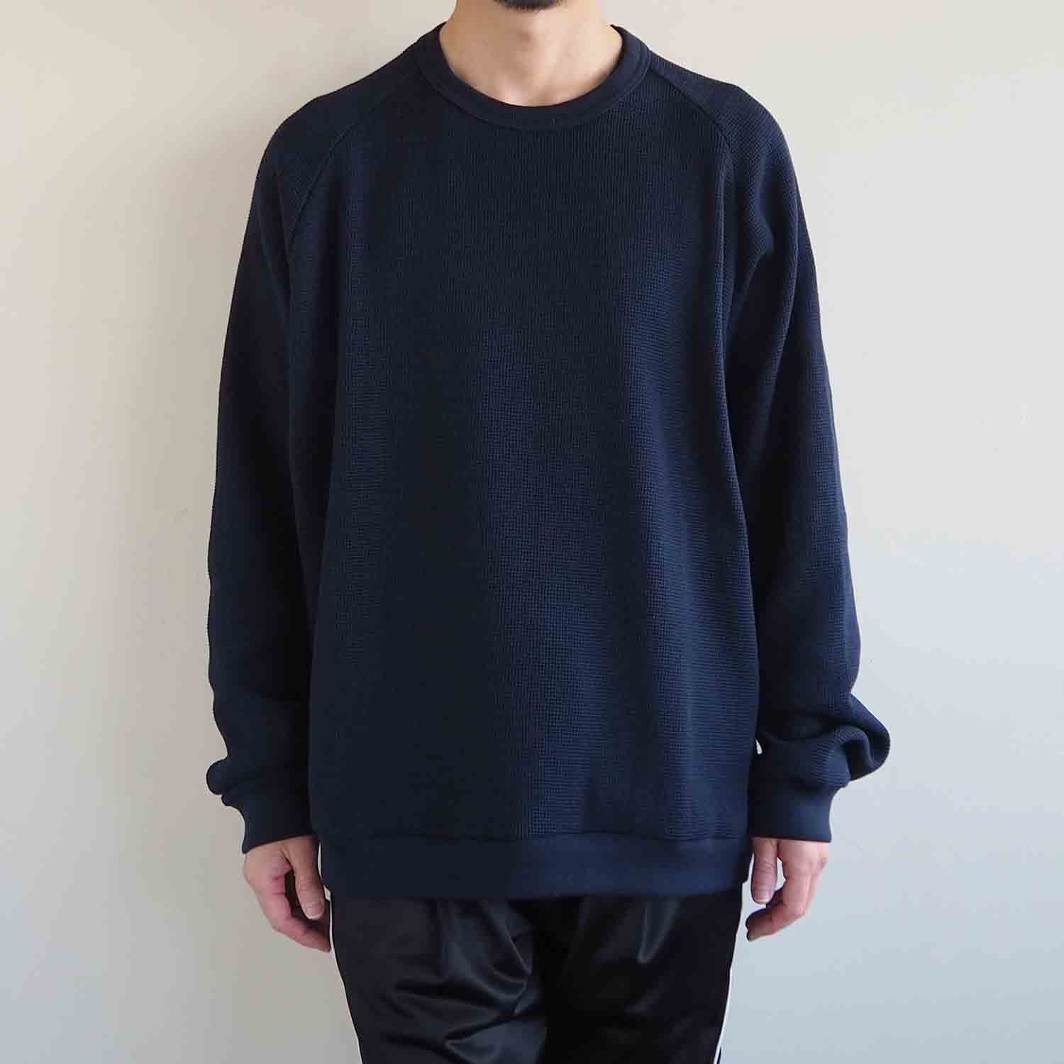 KIIT キート RUSSEL MESH WIDE SLEEVE SWEAT SHIRT ラッセルメッシュワイドスリーブスウェットシャツ ネイビー