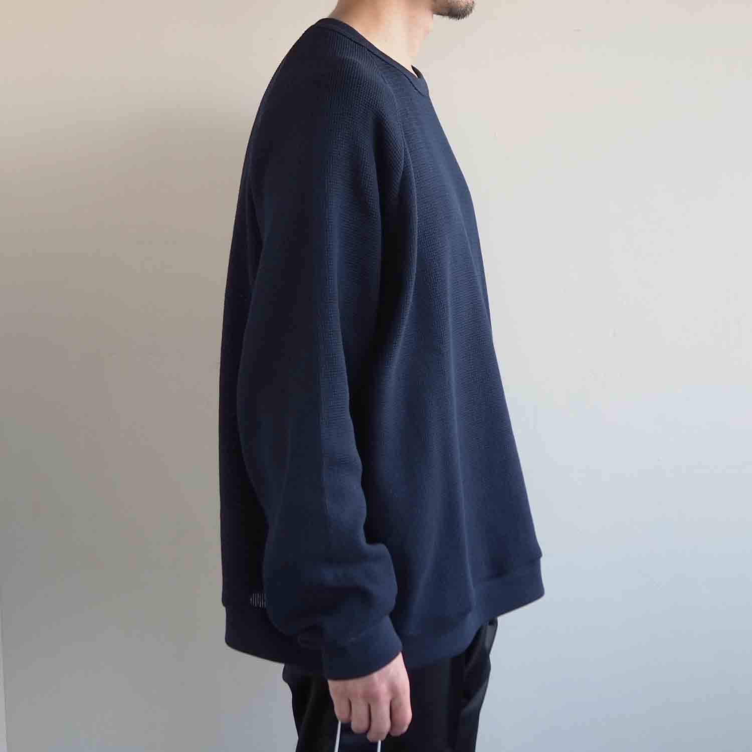 KIIT キート RUSSEL MESH WIDE SLEEVE SWEAT SHIRT ラッセルメッシュワイドスリーブスウェットシャツ ネイビー