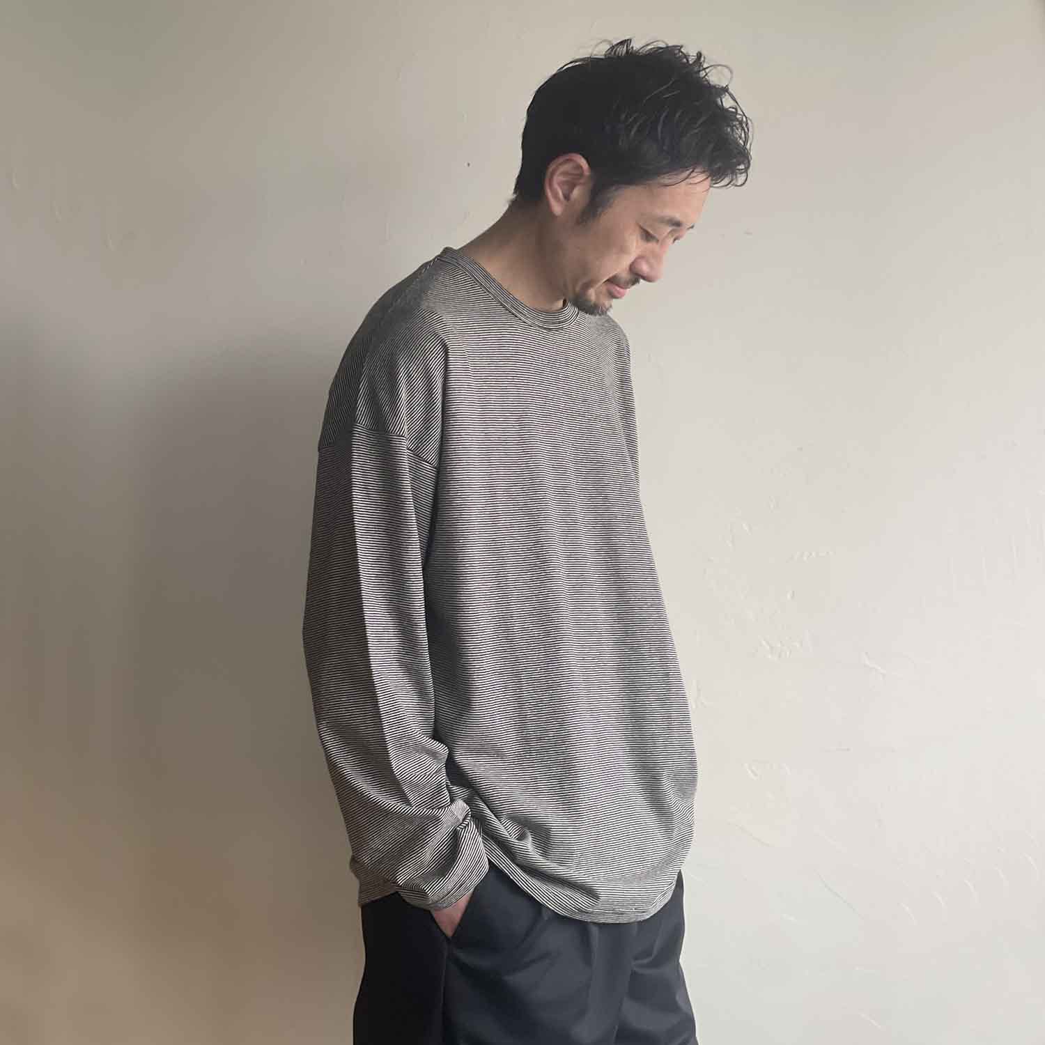WELLDER ウェルダー Stripe Long Sleeve ストライプロングスリーブ