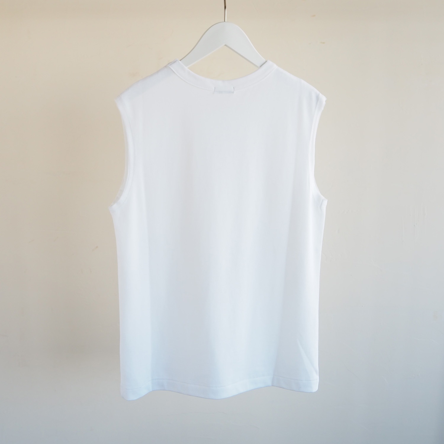 NEPLA. WOMENS SLEEVE LESS-T ネプラ ウィメンズ ノースリーブＴシャツ コットン×シルク ホワイト