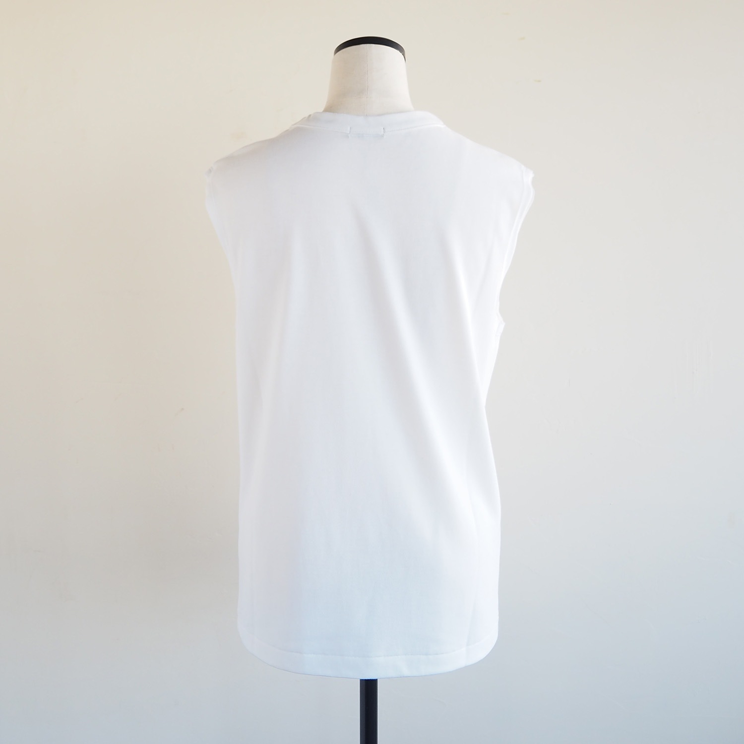NEPLA. WOMENS SLEEVE LESS-T ネプラ ウィメンズ ノースリーブＴシャツ コットン×シルク ホワイト