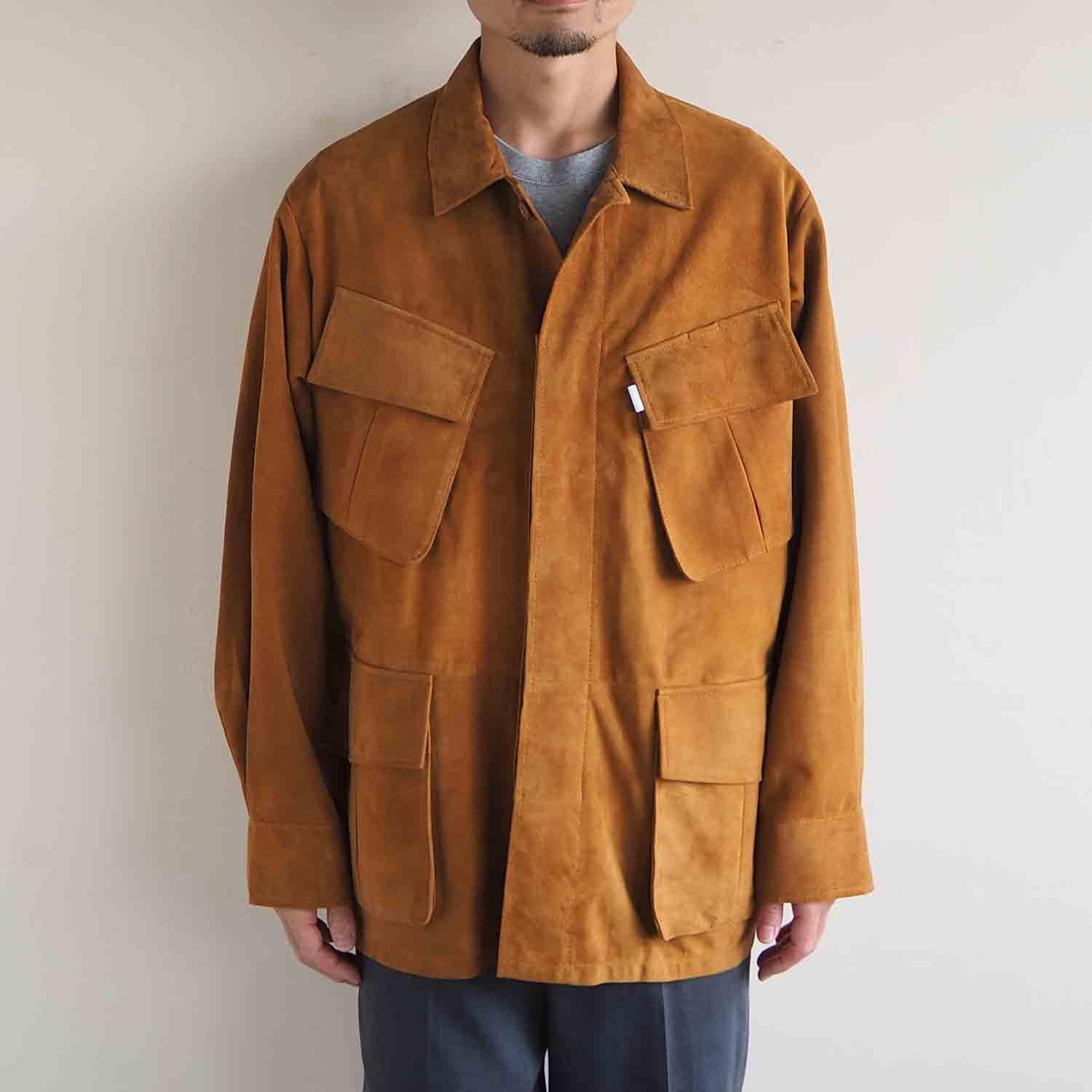 SH エスエイチ FATIGUE SHIRT (SHEEP SUEDE) ファティーグシャツ シープスエード素材 キャメル