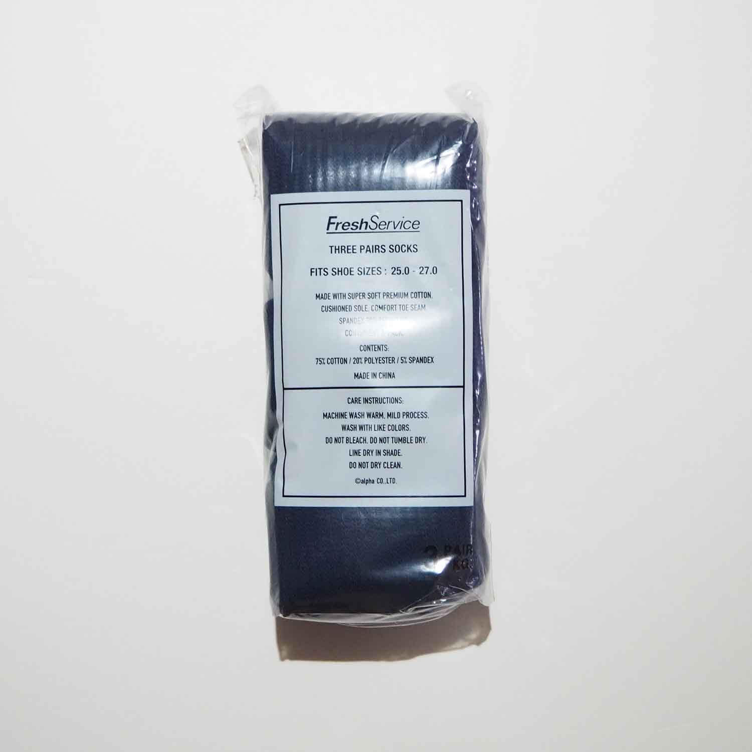 FreshService フレッシュサービス ORIGINAL 3-PACK SOCKS ３パックソックス NAVY ネイビー