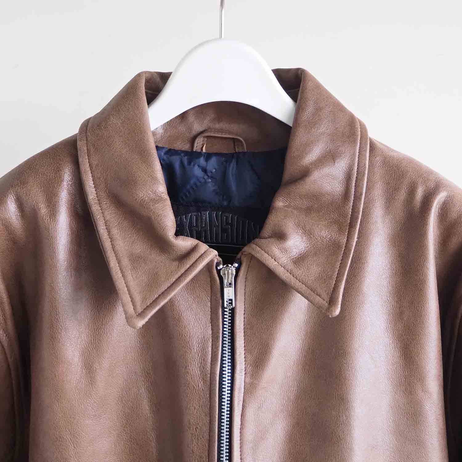 EXPANSION エクスパンション THE GOLDS WICK CALF LEATHER JACKET レザージャケット ブラウン
