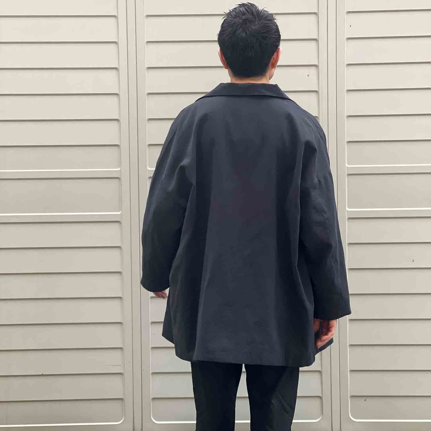 THING FABRICS シングファブリックス TF Scraped Off Half Coat(FRESCA Broad for Towel loom) Black ブラック