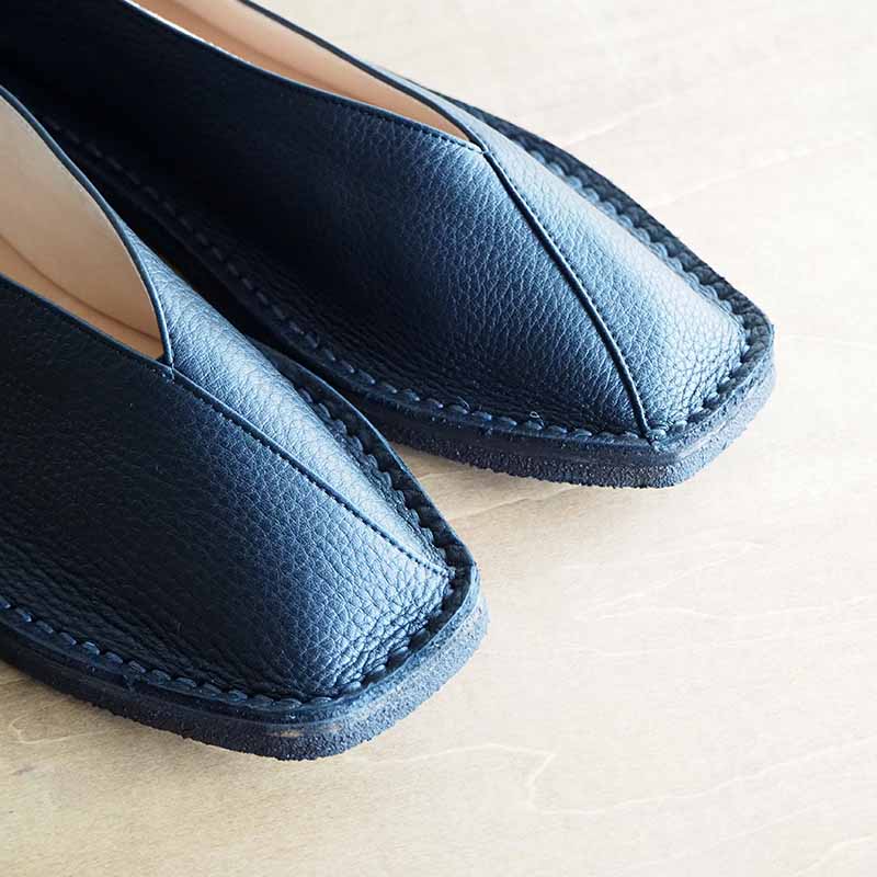 _Fot フォート square shrink crepe シュリンクレザーフラット