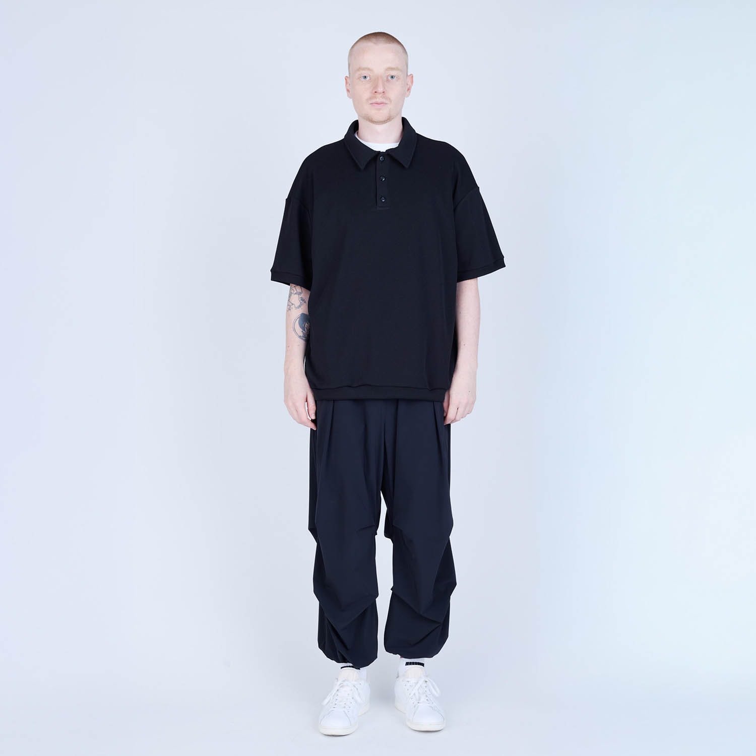 UNTRACE アントレース _268 ボックスシルエットポロシャツ BLACK