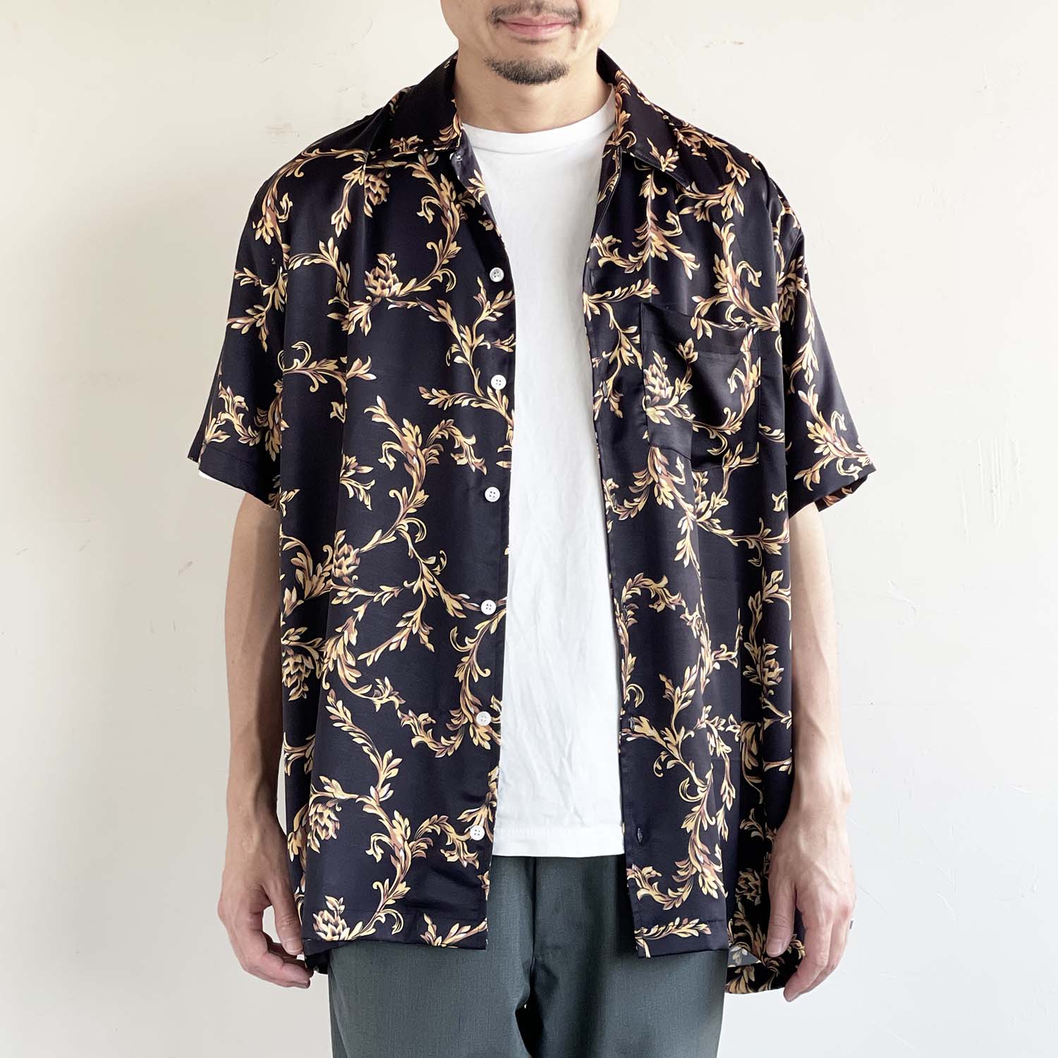 EXPANSION エクスパンション SILK SHIRTS シルクオープンカラーシャツ GOLD LEAF