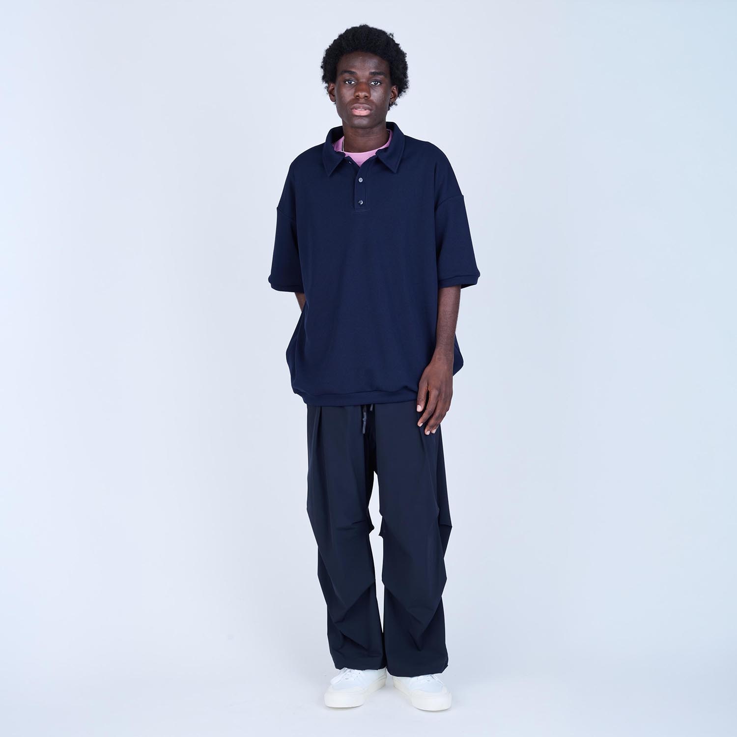 UNTRACE アントレース _268 ボックスシルエットポロシャツ DARK NAVY
