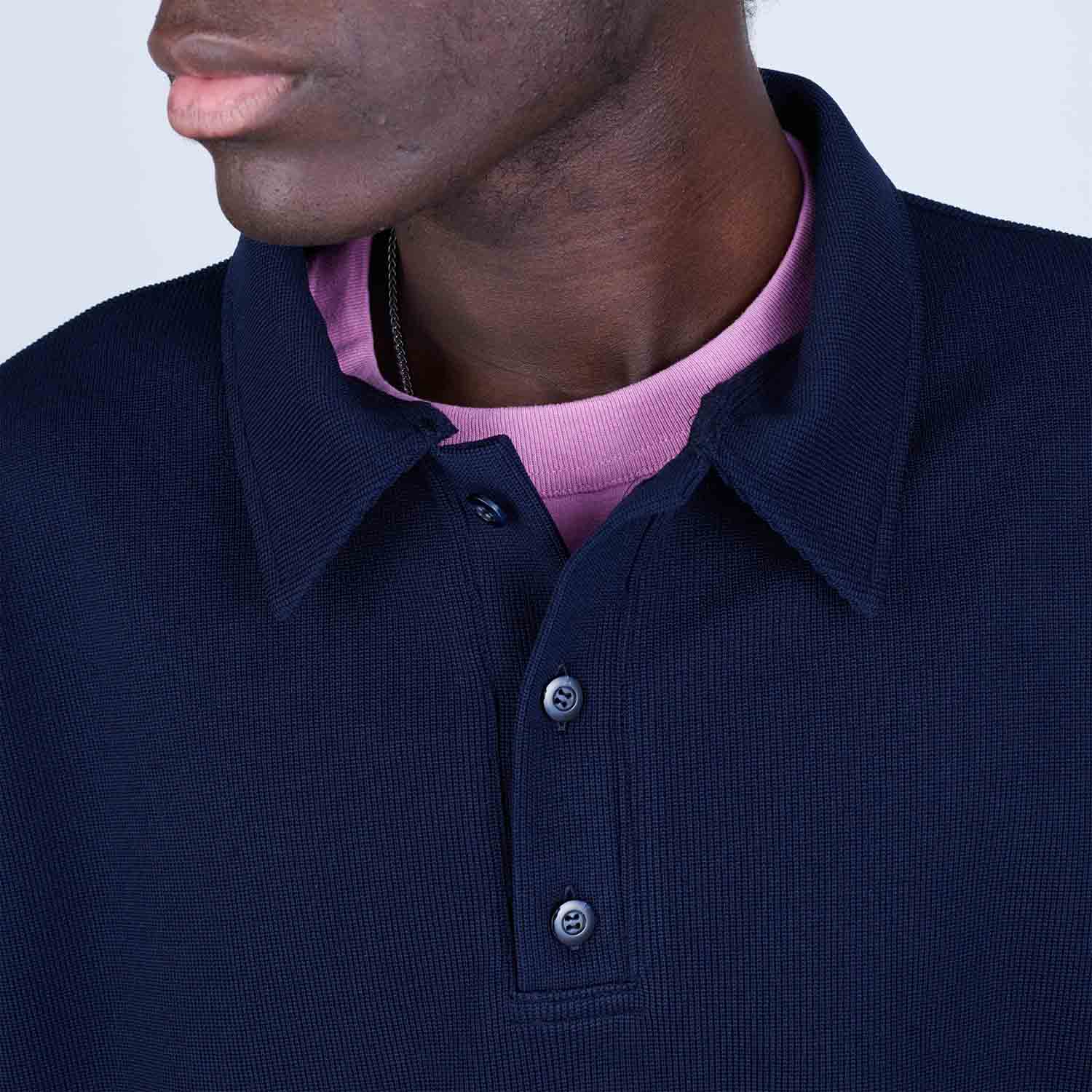 UNTRACE アントレース _268 ボックスシルエットポロシャツ DARK NAVY