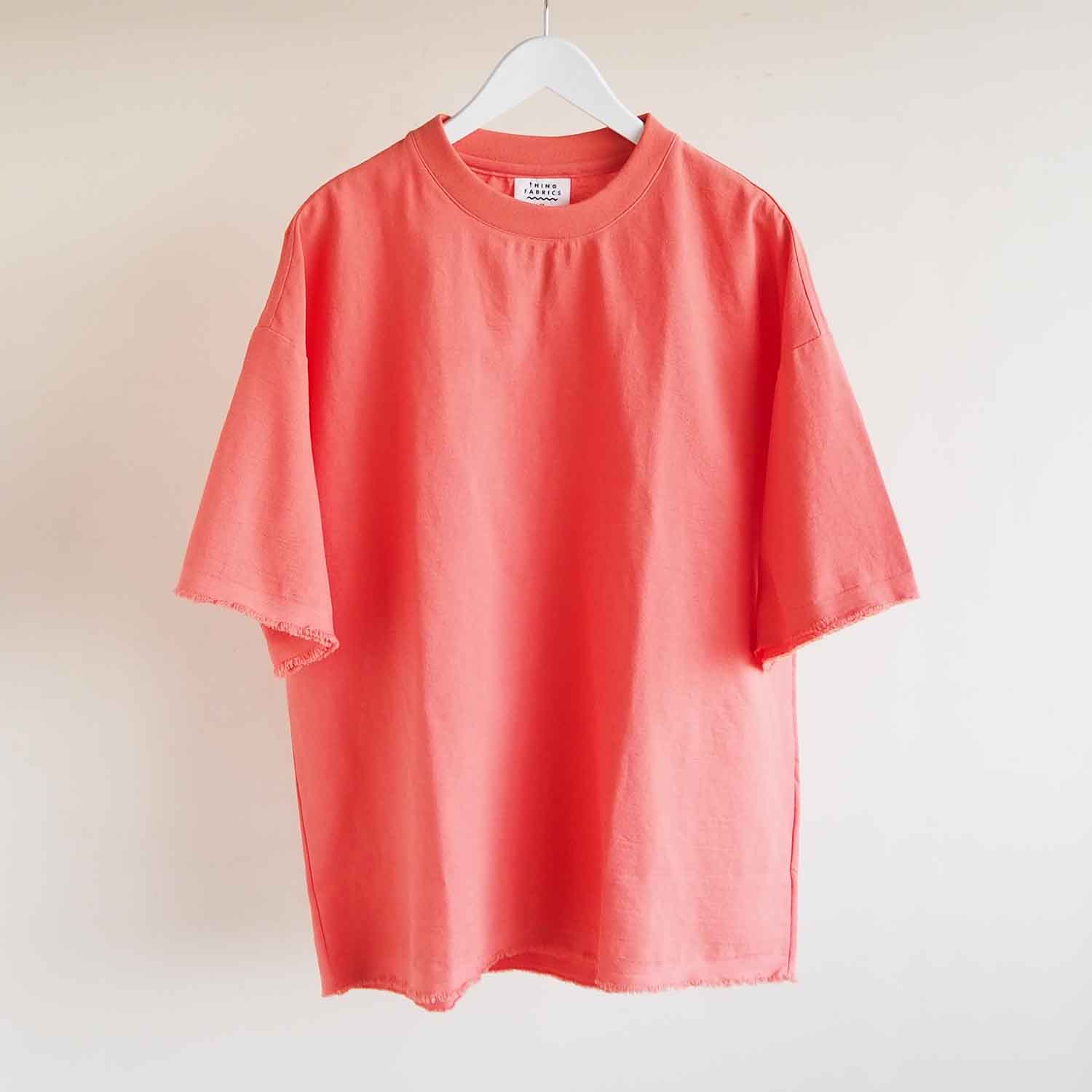 THING FABRICS シングファブリックス TF T-shirt (FRESCA Broad for Towel loom) ハーフスリーブTシャツ フラミンゴ