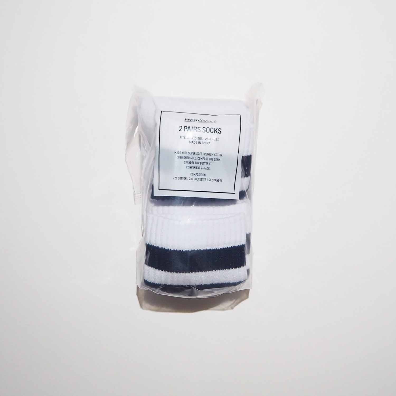 FreshService フレッシュサービス 2-PACK LINE CREW SOCKS 2パックラインソックス ネイビー