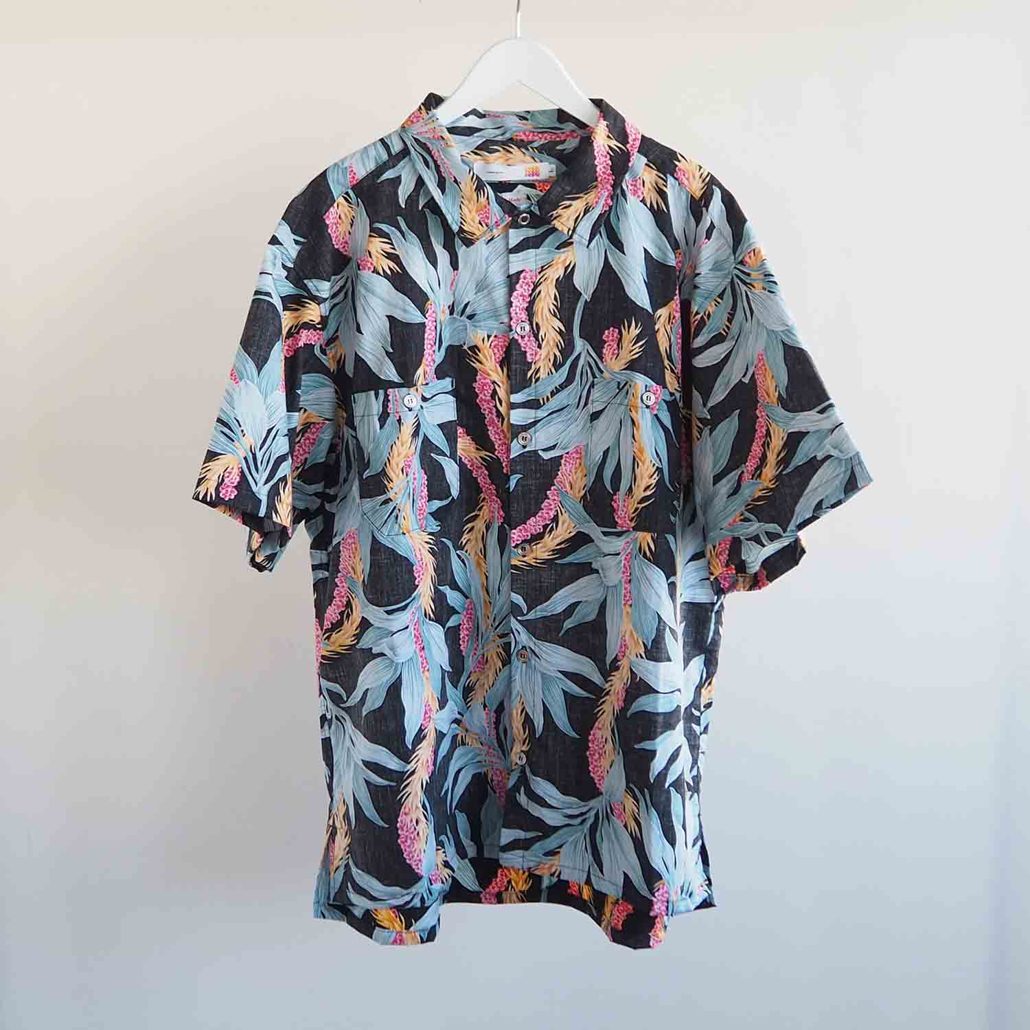 melple メイプル Kaimana S/S Shirts リバースプリントアロハシャツ Balck