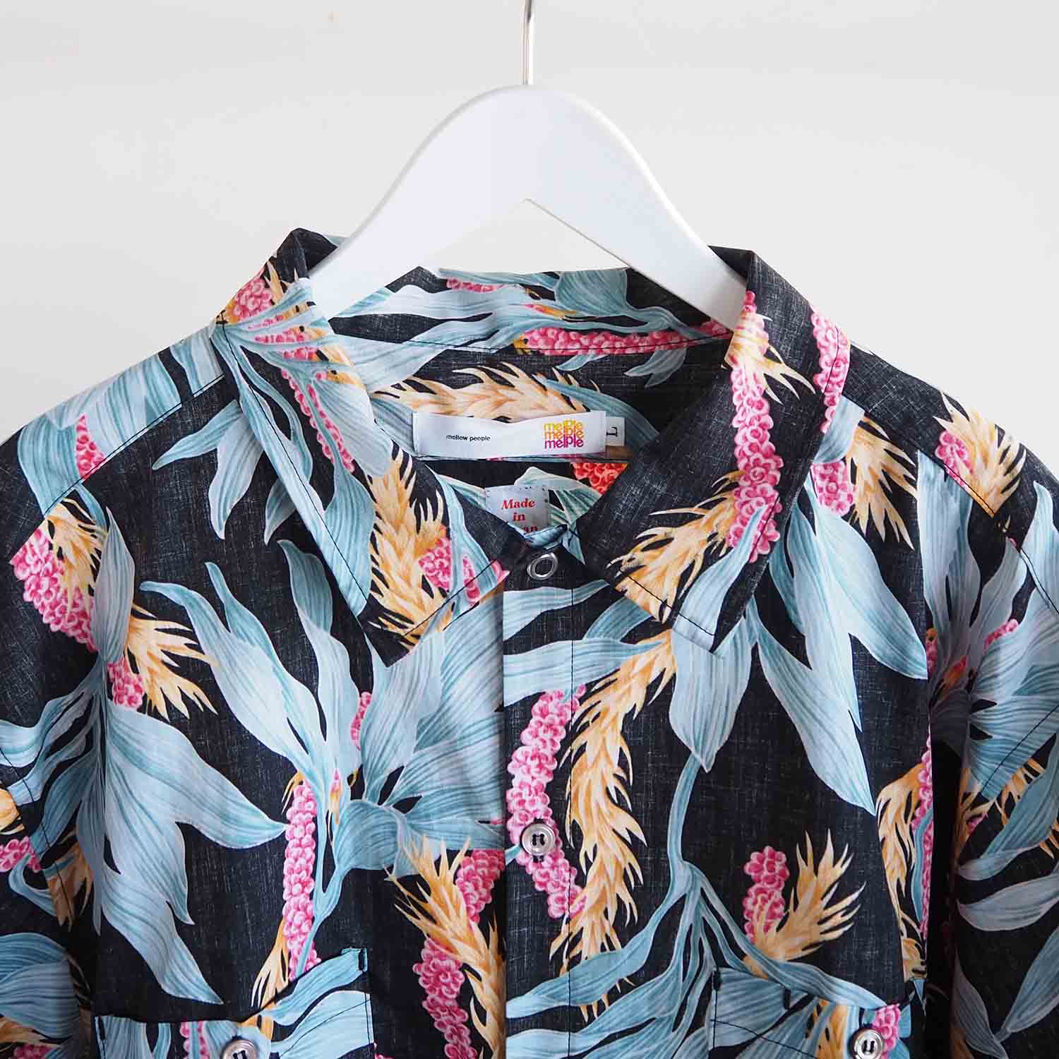 melple メイプル Kaimana S/S Shirts リバースプリントアロハシャツ Balck