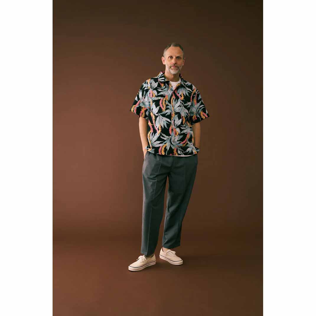 melple メイプル Kaimana S/S Shirts リバースプリントアロハシャツ Balck