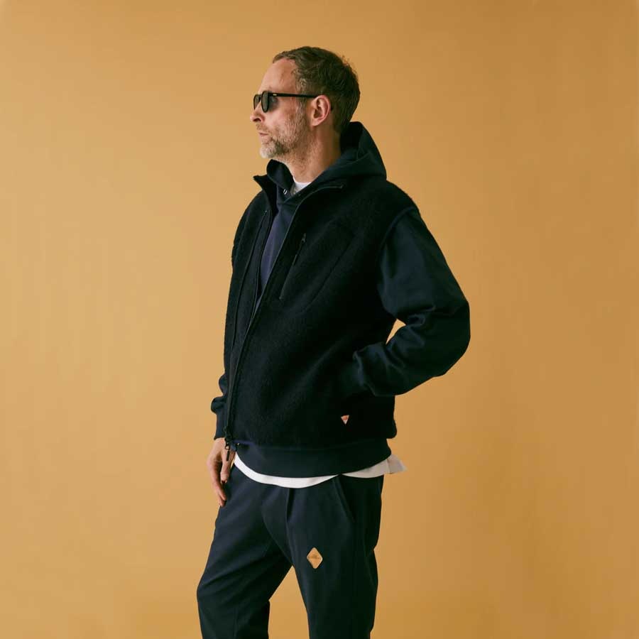 melple メイプル Marced Wool Vest ウールパイルベスト ブラック