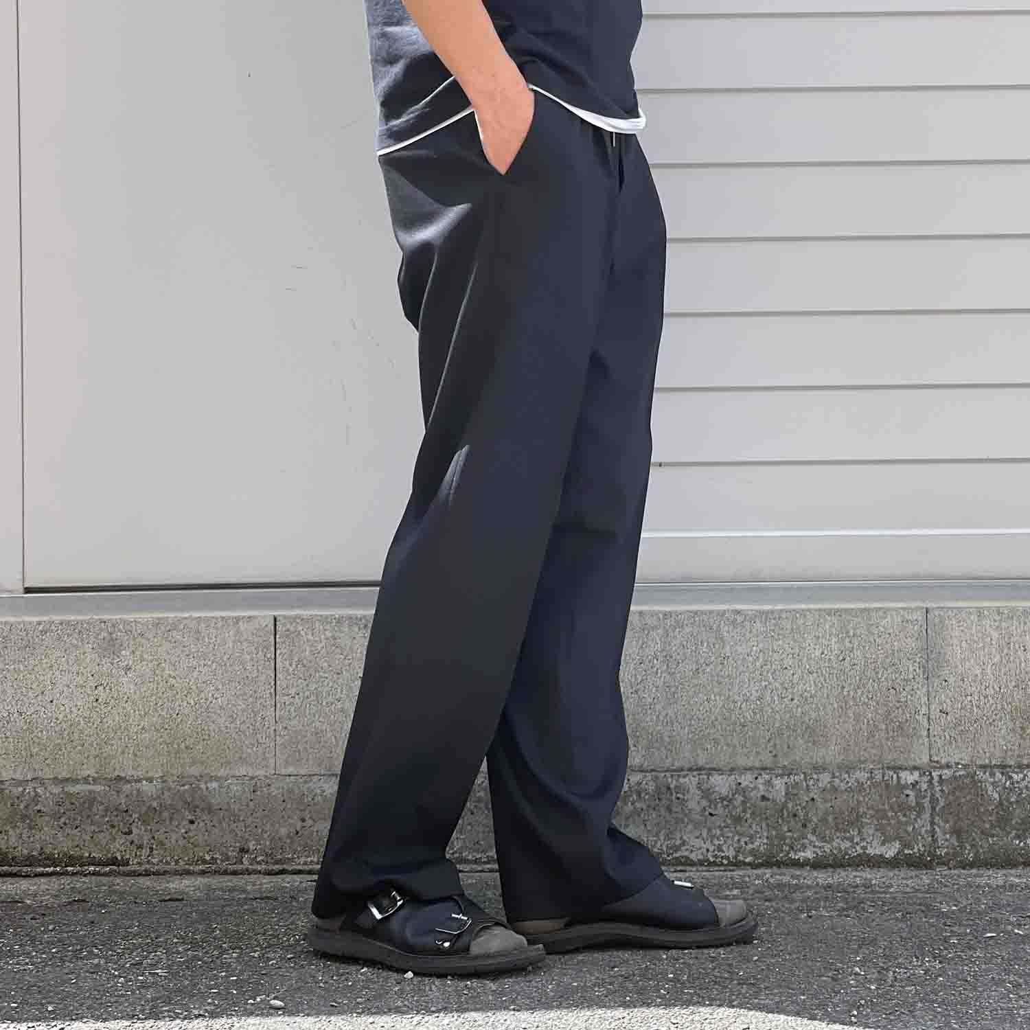 FANTASTICDAYS MENS ファンタスティックデイズ メンズ EASYTAPERED ワンタックイージースラックス ブラック