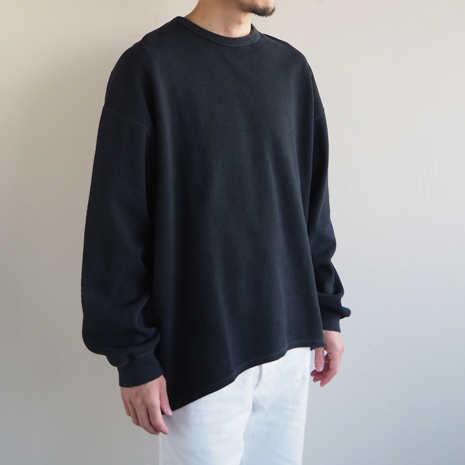 NEPLA. ネプラ MENS メンズ FISH-TAIL PULLOVER フィッシュテールサーマルカットソー ブラック