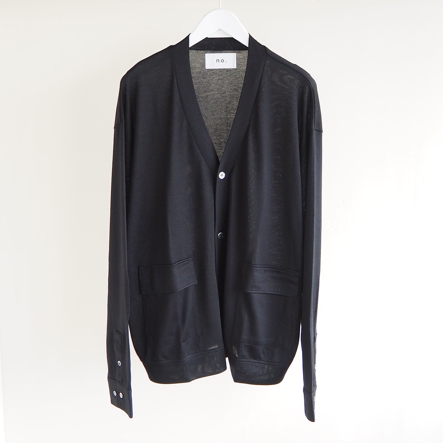 no. ナンバー HIGH GAUGE V NECK CARDIGAN ハイゲージVネックカーディガン ブラック