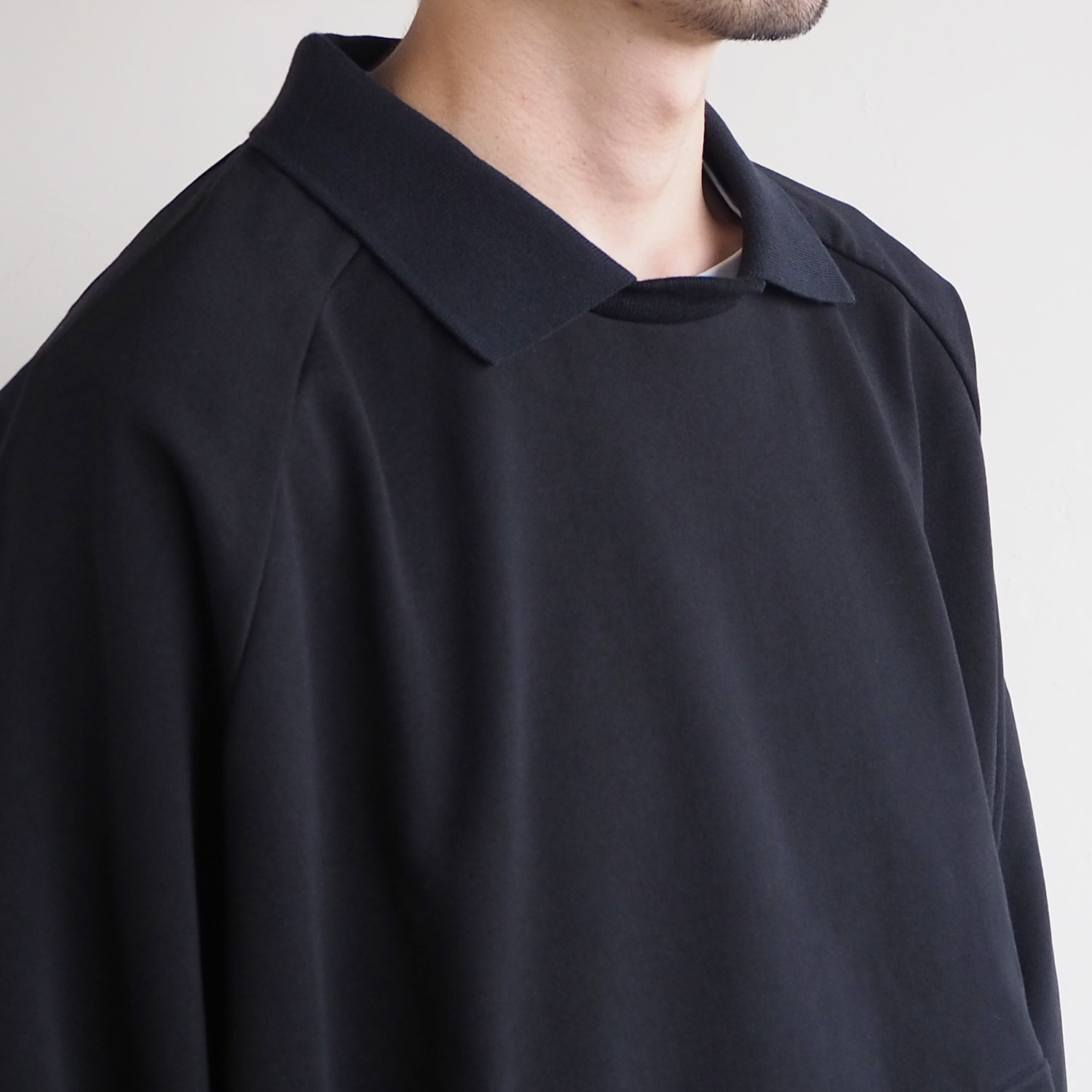 no. ナンバー DOUBLE COLLAR NECK SWEAT ダブルカラーネックスウェット ブラック