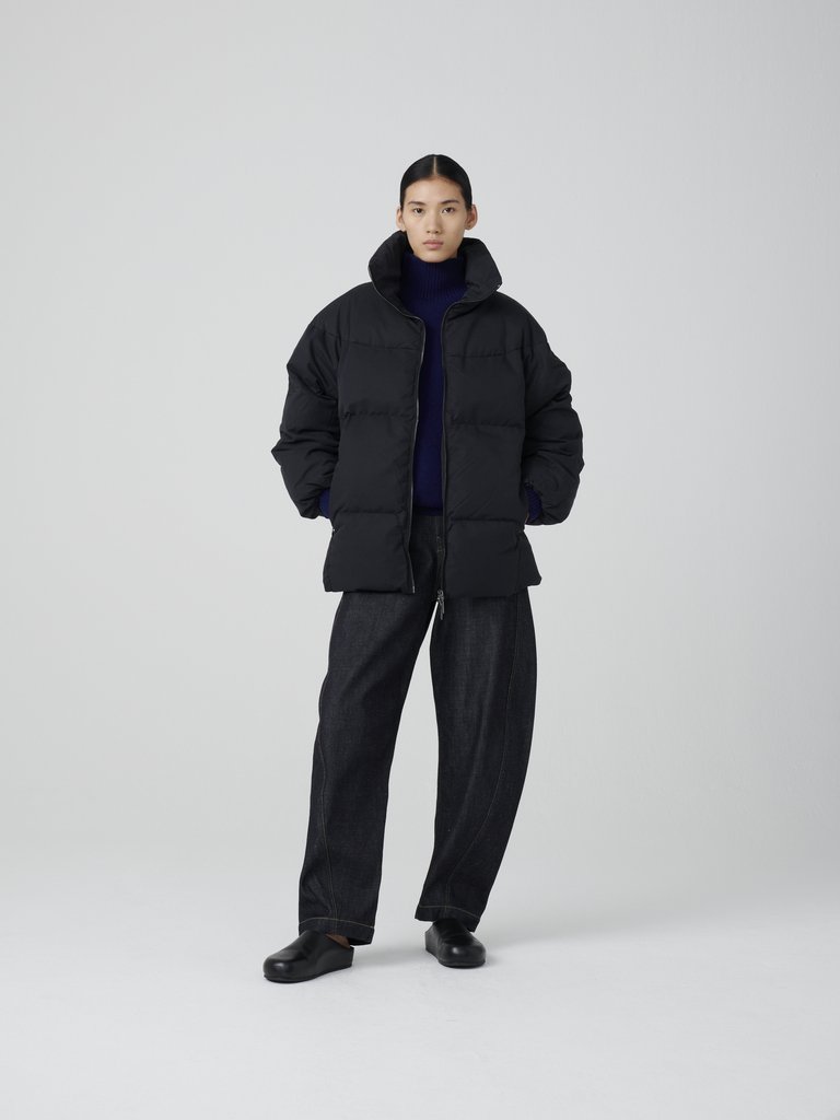 STUDIO NICHOLSON スタジオニコルソン WOMENS ウィメンズ BASEL ECODOWN TECH COTTON SHORT PADDED JACKET エコダウンパデッドジャケット DARK NAVY ダークネイビー