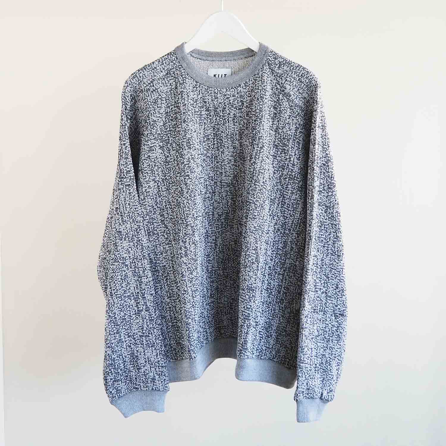 KIIT キート RUSSEL MESH WIDE SLEEVE SWEAT SHIRT ラッセルメッシュワイドスリーブスウェットシャツ ホワイト×ブラック