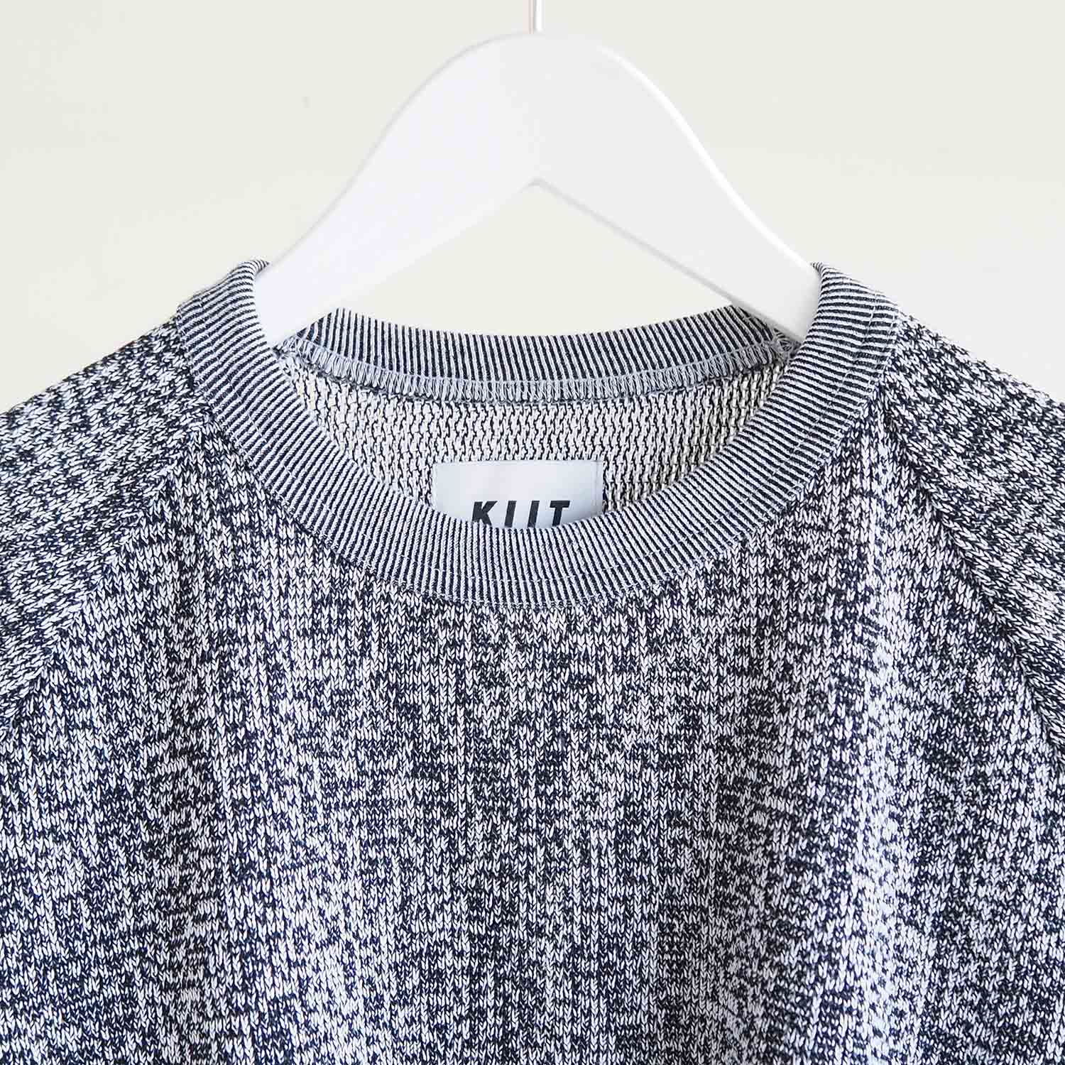 KIIT キート RUSSEL MESH WIDE SLEEVE SWEAT SHIRT ラッセルメッシュワイドスリーブスウェットシャツ ホワイト×ブラック