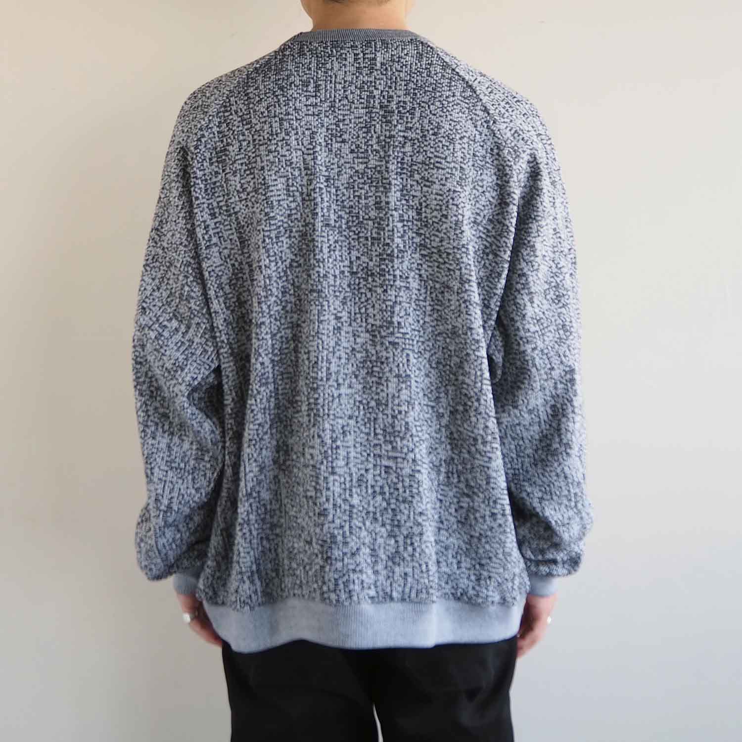 KIIT キート RUSSEL MESH WIDE SLEEVE SWEAT SHIRT ラッセルメッシュワイドスリーブスウェットシャツ ホワイト×ブラック