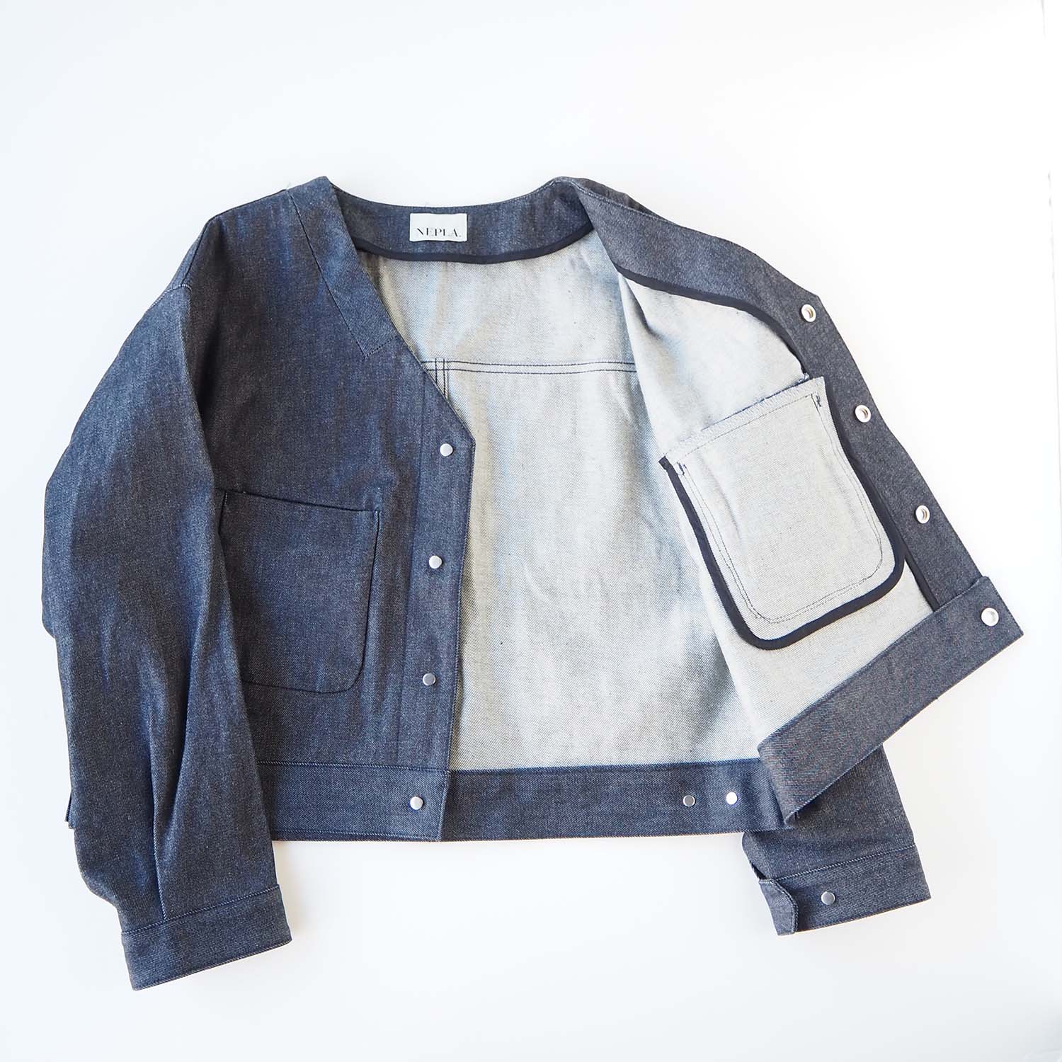 NEPLA. WOMENS ネプラ ウィメンズ INSIDE COLLAR BLOUSON インサイドカラーブルゾン インディゴ
