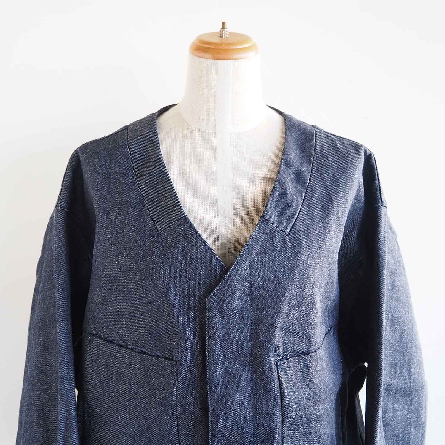 NEPLA. WOMENS ネプラ ウィメンズ INSIDE COLLAR BLOUSON インサイドカラーブルゾン インディゴ