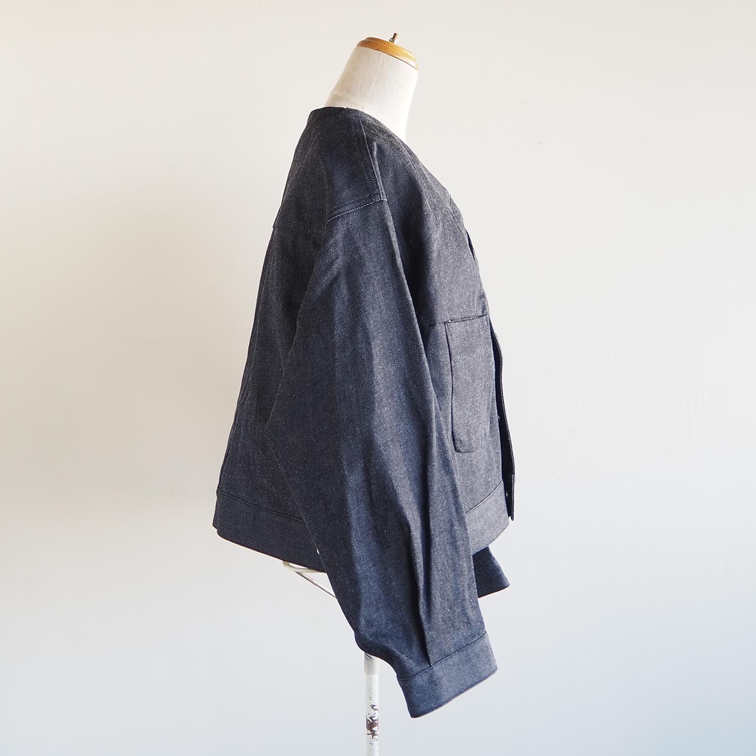 NEPLA. WOMENS ネプラ ウィメンズ INSIDE COLLAR BLOUSON インサイドカラーブルゾン インディゴ