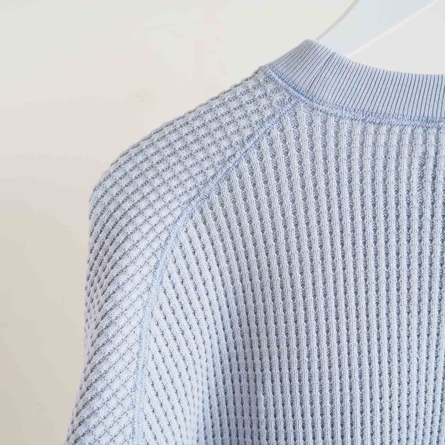 KIIT キート BIG WAFFLE CREW NECK ビッグワッフルカットソー グレー