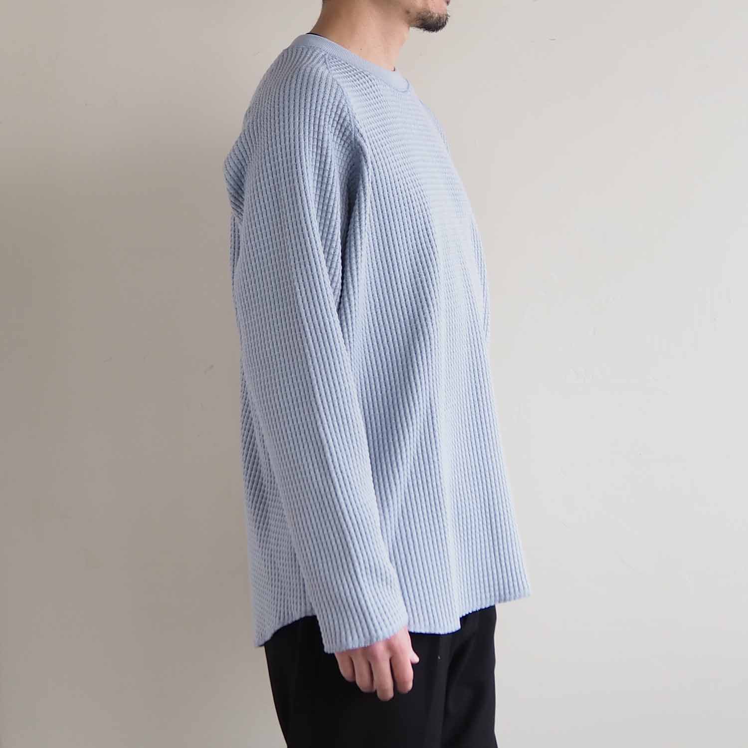 KIIT キート BIG WAFFLE CREW NECK ビッグワッフルカットソー グレー