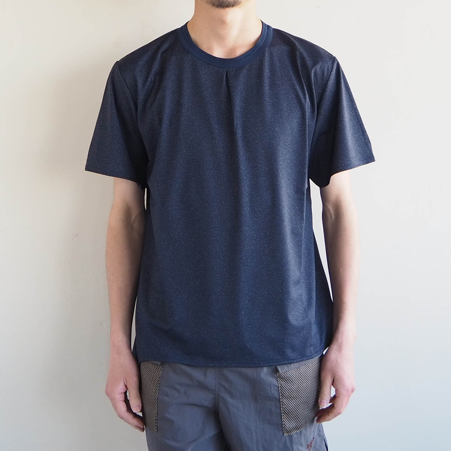 BUDO ブドー Mountain Pass top Short Sleeve マウンテンパストップ半袖カットソー melange navy メランジネイビー