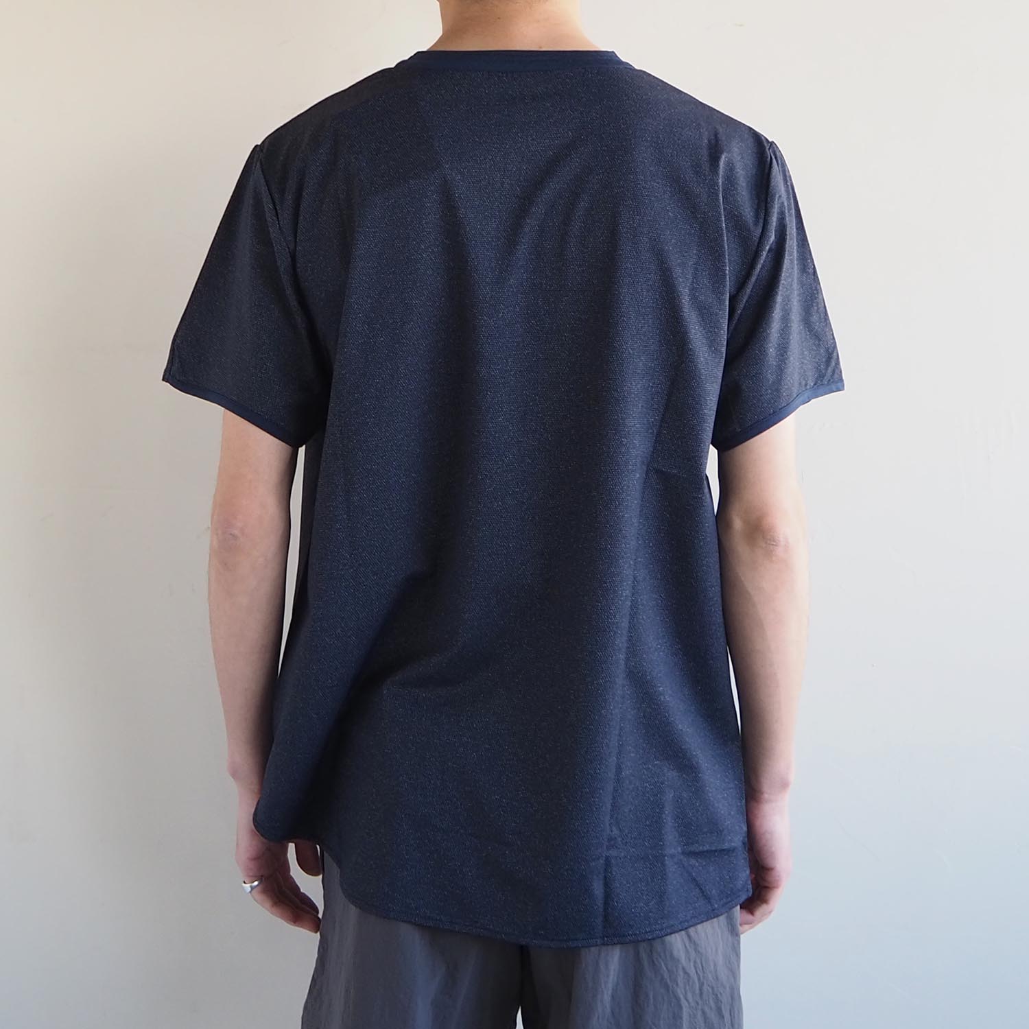 BUDO ブドー Mountain Pass top Short Sleeve マウンテンパストップ半袖カットソー melange navy メランジネイビー