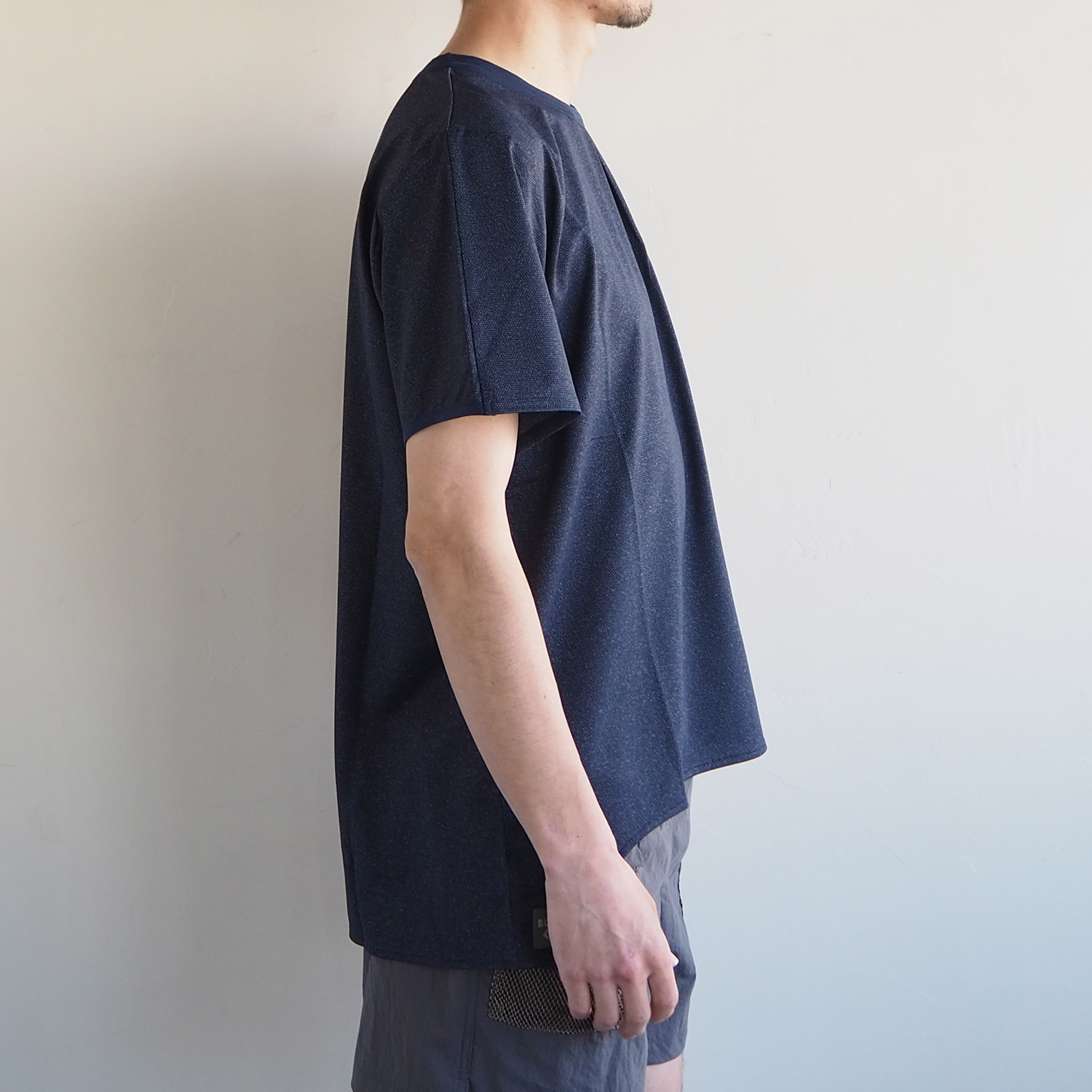 BUDO ブドー Mountain Pass top Short Sleeve マウンテンパストップ半袖カットソー melange navy メランジネイビー