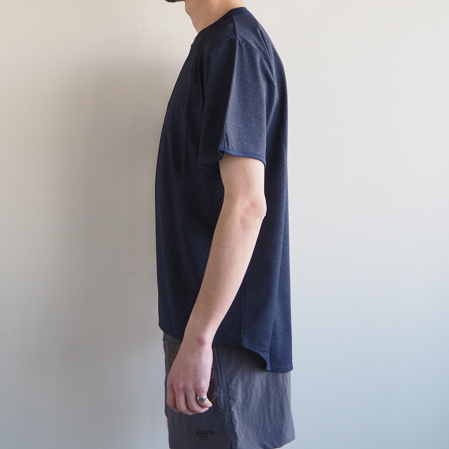 BUDO ブドー Mountain Pass top Short Sleeve マウンテンパストップ半袖カットソー melange navy メランジネイビー