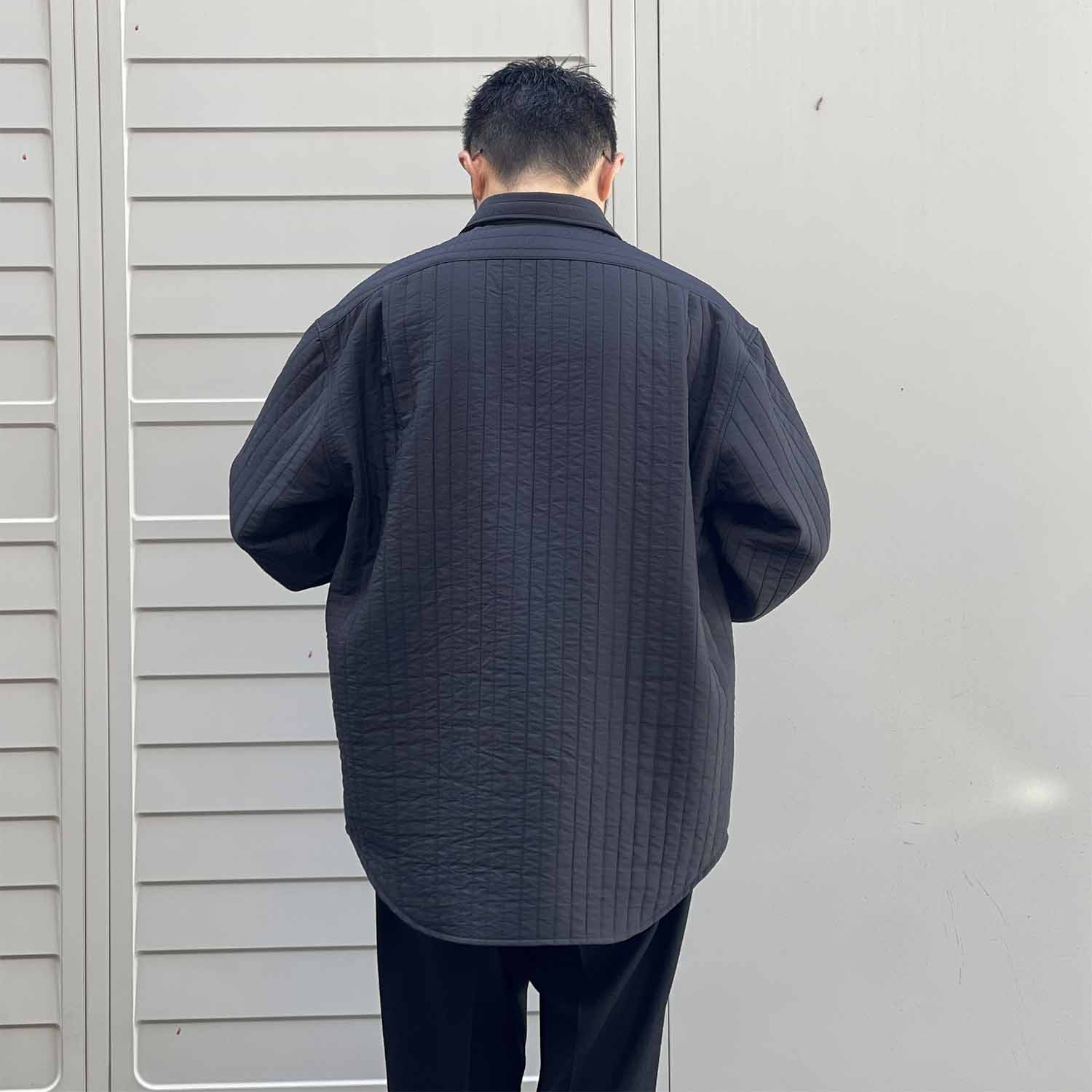 WELLDER ウェルダー Quilting Over Size Shirt キルティングオーバーサイズシャツ ブラック