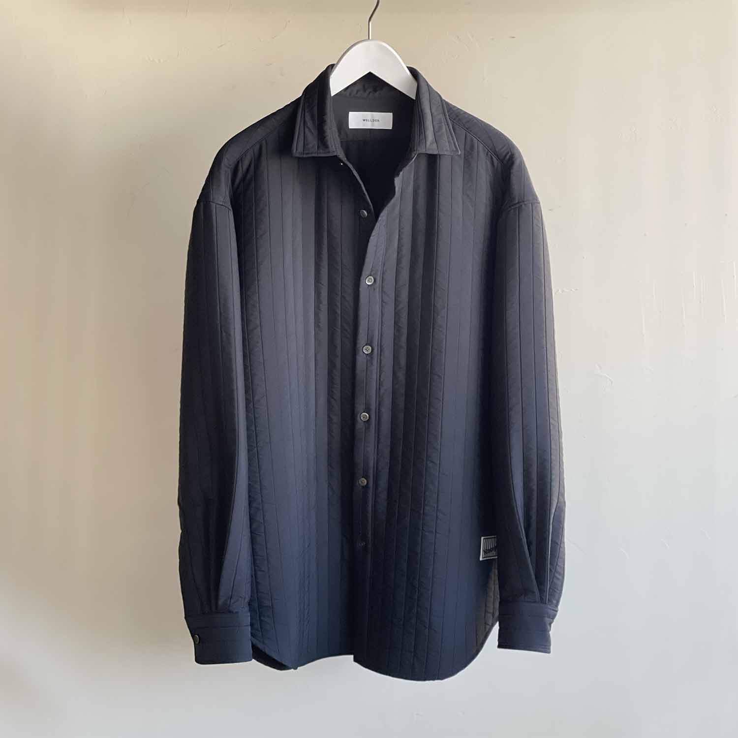 WELLDER ウェルダー Quilting Over Size Shirt キルティングオーバーサイズシャツ ブラック