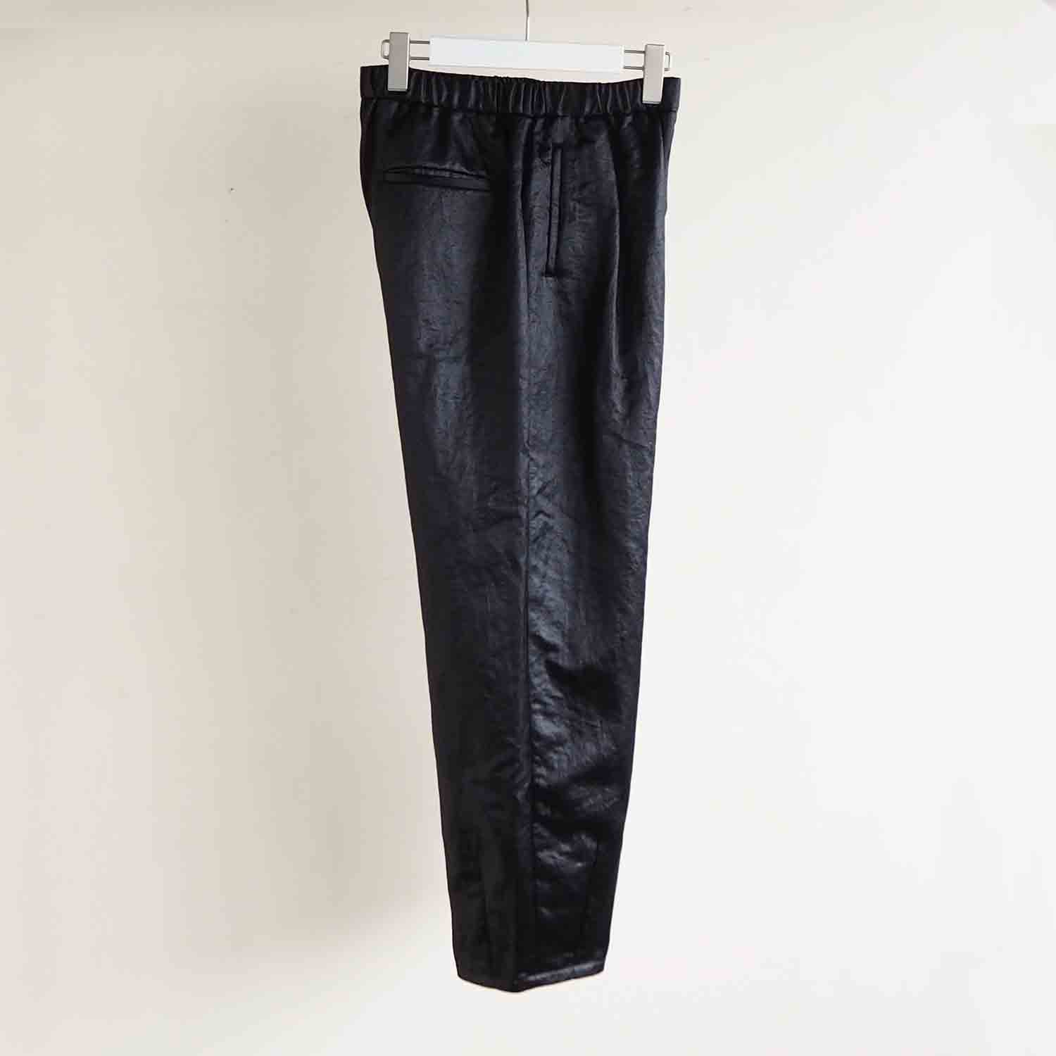 FANTASTICDAYS WOMENS ファンタスティックデイズ ウィメンズ HEMDARTSWIDE サテンイージーパンツ ブラック