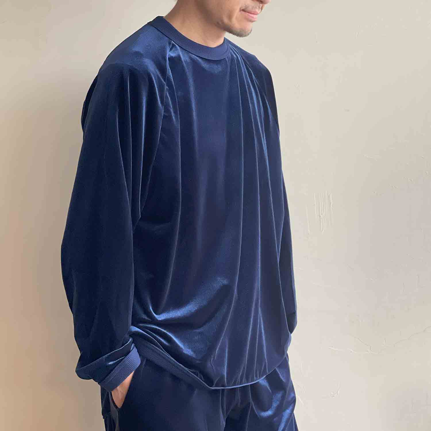 melple メイプル Westwood Crewneck ウエストウッドクルーネック ベロアカットソー ネイビー