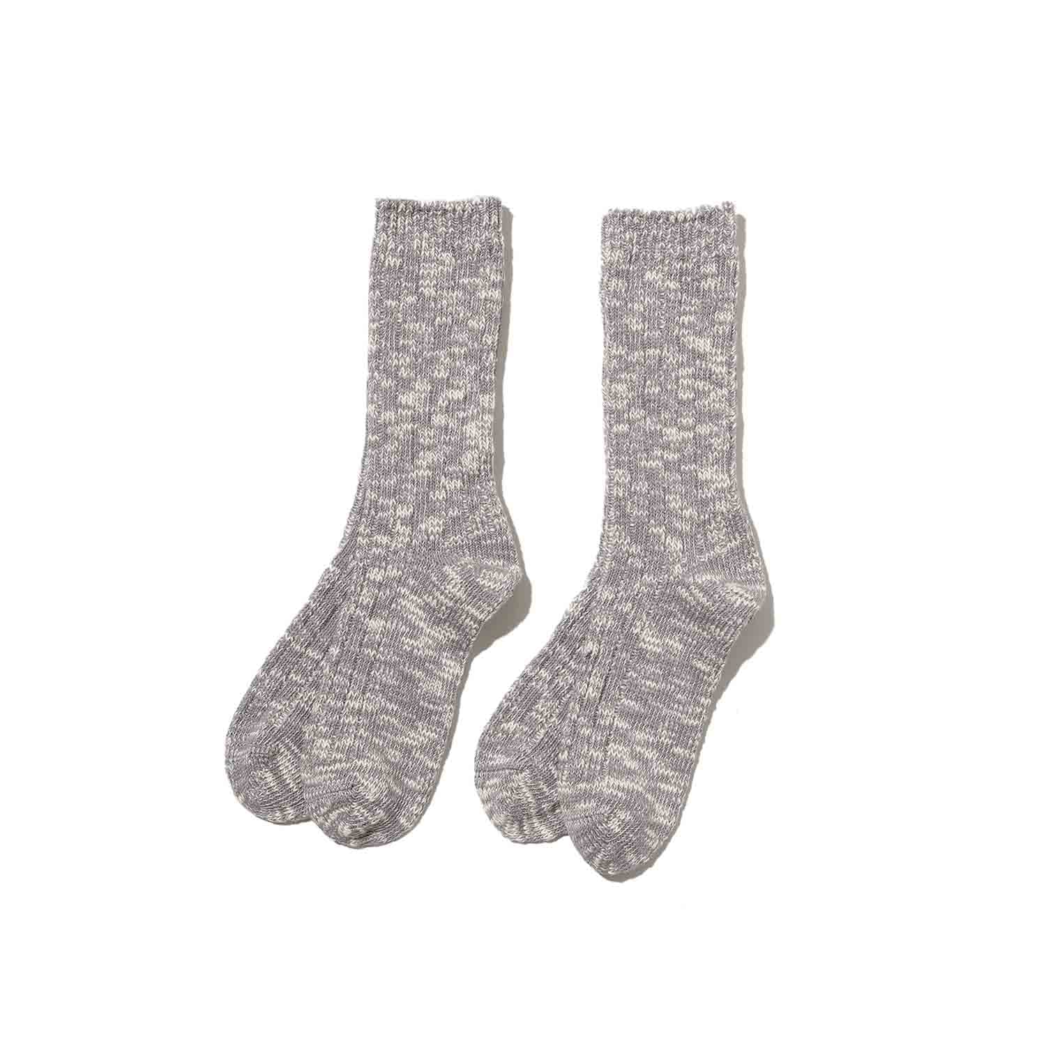 FreshService フレッシュサービス 2-PACK SLUB CREW SOCKS 2パックメランジソックス GRAY グレー