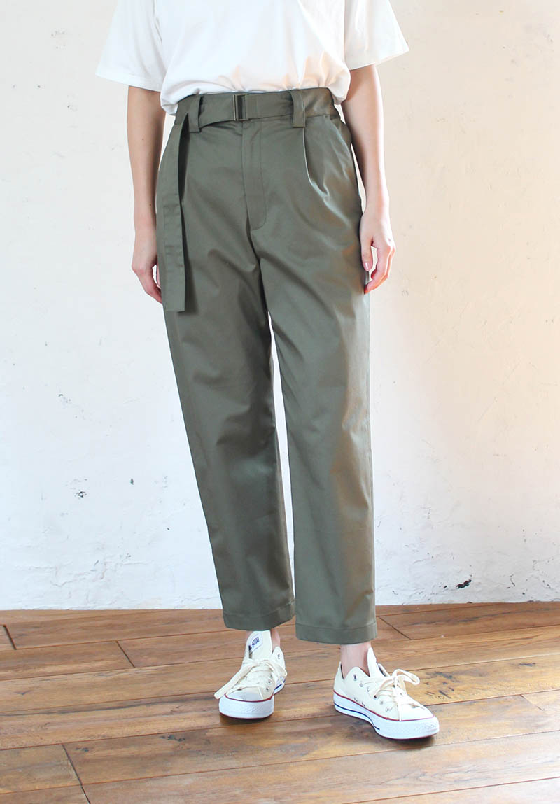 LONGTAPE WOMEN タックワイドテーパードパンツ ウィメンズ