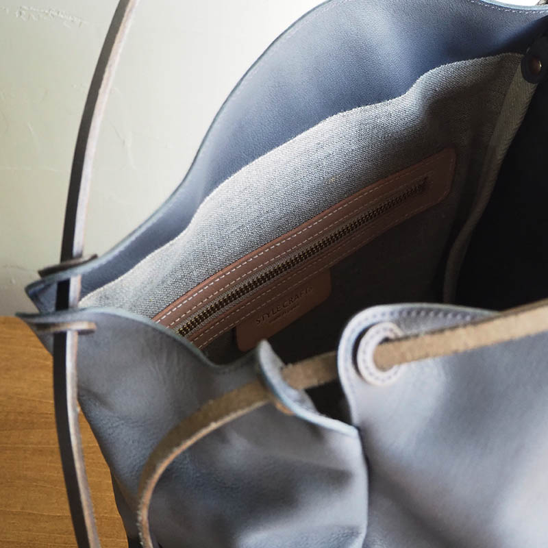 2WAY LEATHER BAG DSTO-03(SMALL) GOAT goose gray 2ウェイレザーバッグ ゴート グースグレー
