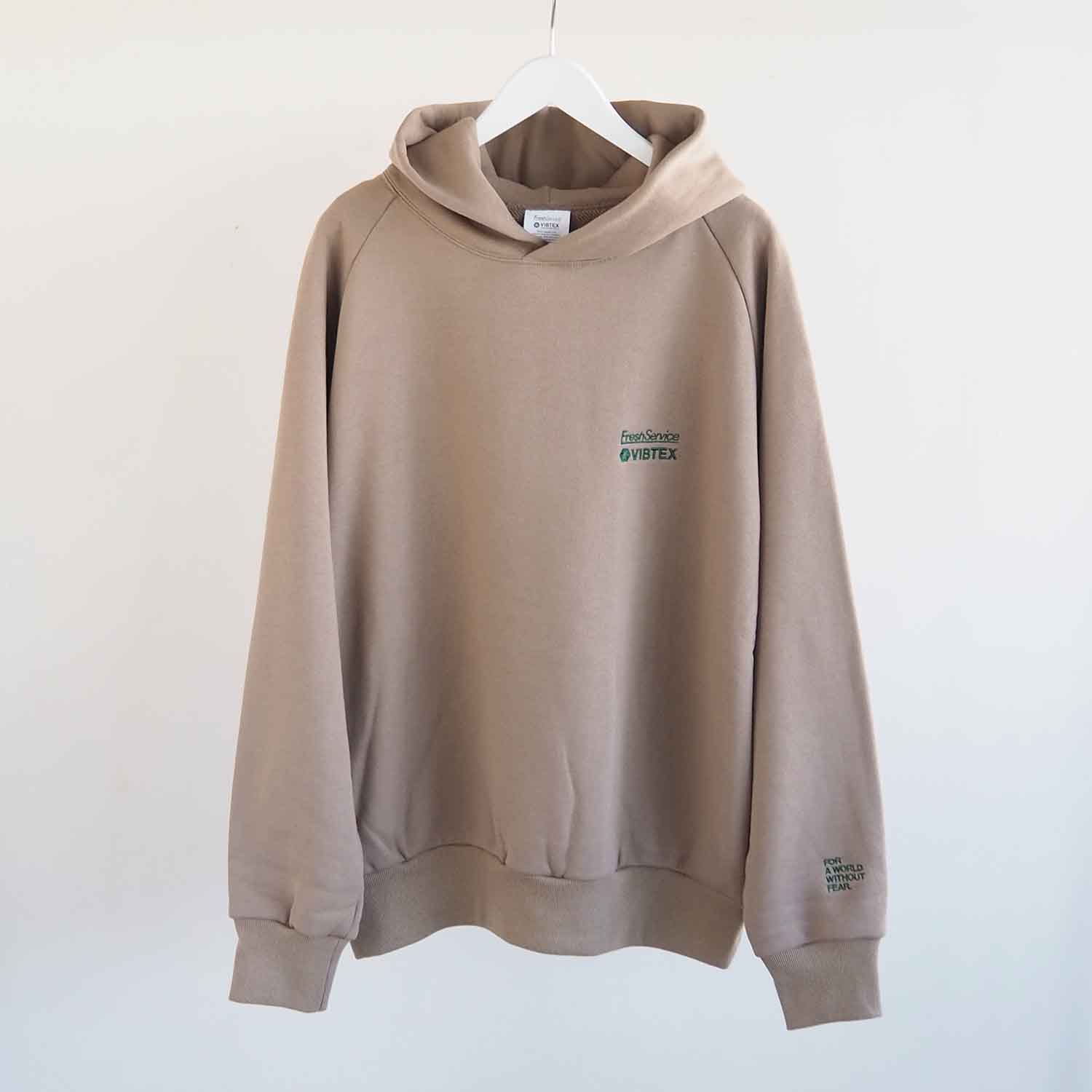 VIBTEX for FreshService ビブテックスフォーフレッシュサービス VIBTEX SWEAT PULL HOODIE ビブテックススウェットプルフーディー ベージュ