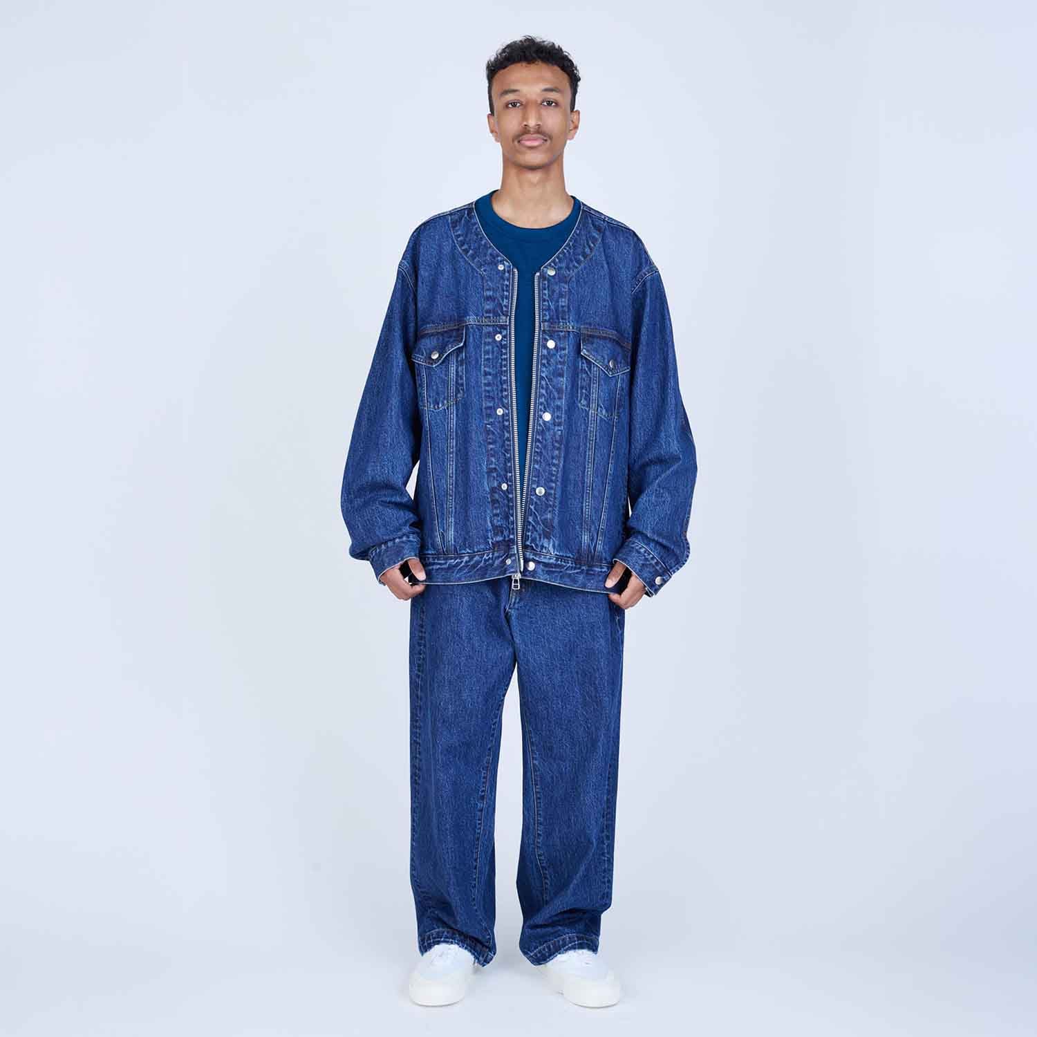 UNTRACE アントレース _234(INDIGO) ノーカラーデニムジャケット