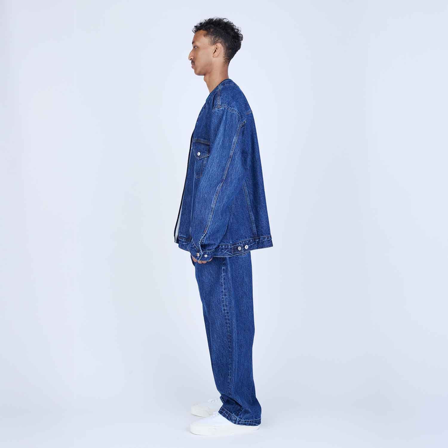 UNTRACE アントレース _234(INDIGO) ノーカラーデニムジャケット
