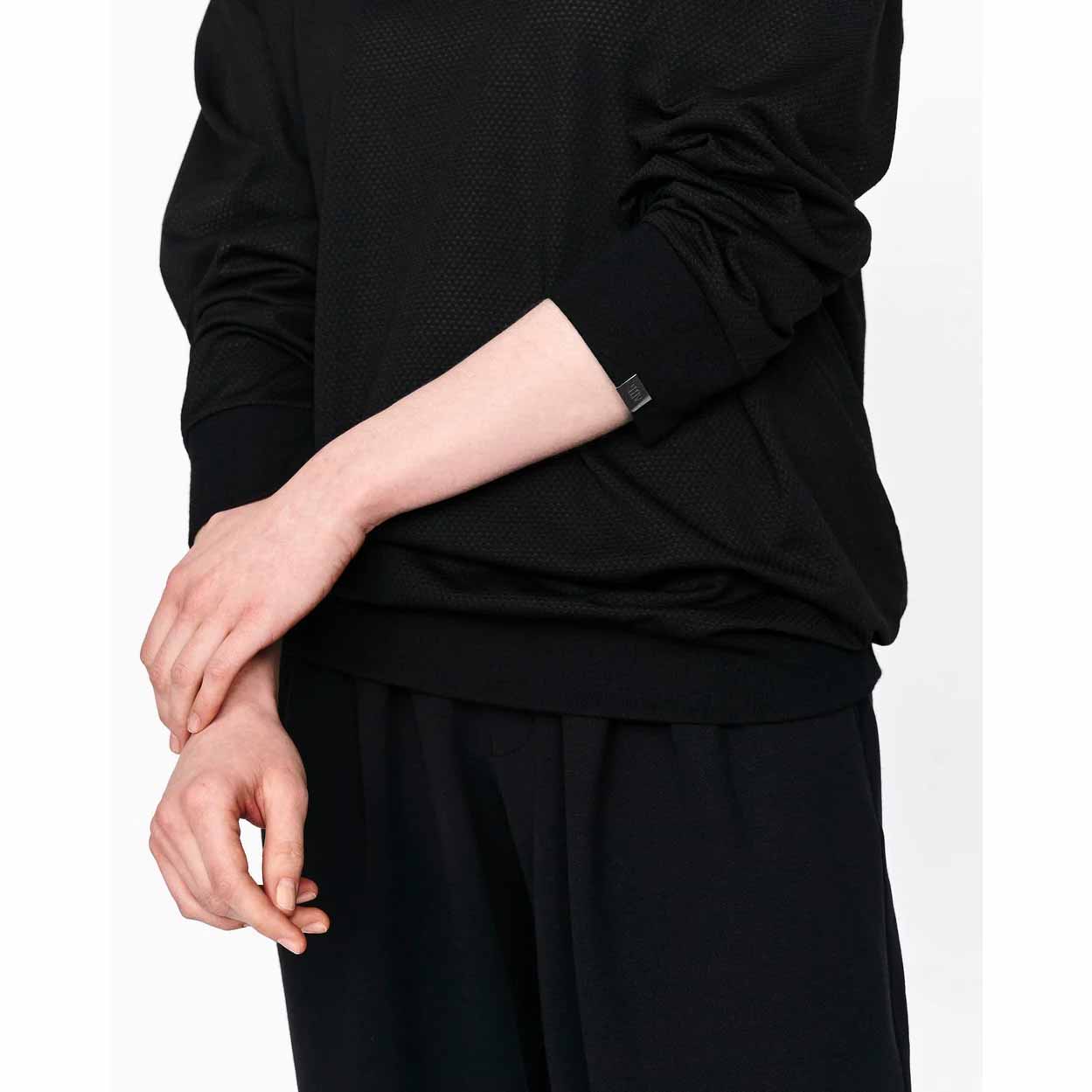 THINKWOOL シンクウール MESH LONG SLEEVE RIB SHIRTS メッシュLS リブシャツ BLACK