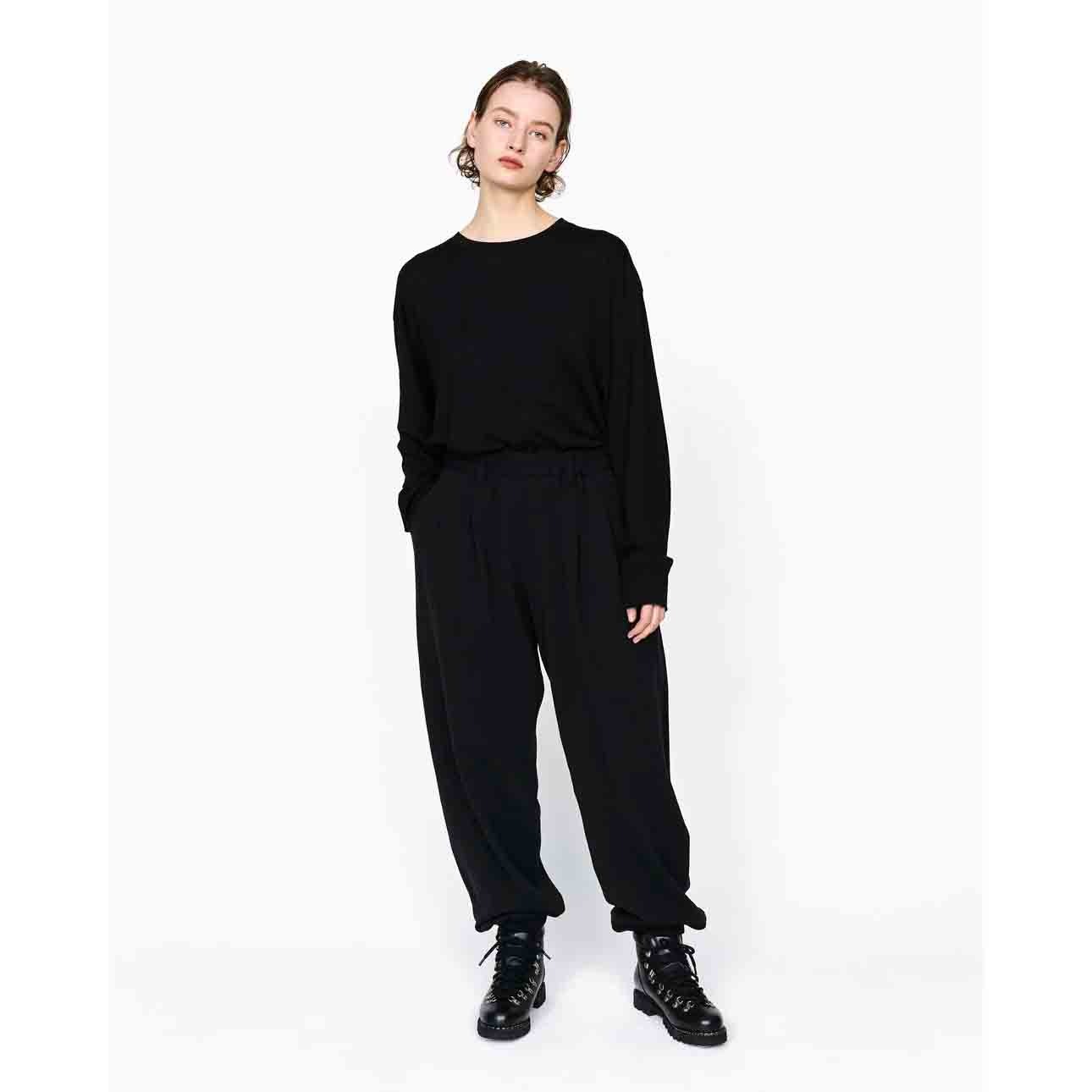 THINKWOOL シンクウール MESH LONG SLEEVE RIB SHIRTS メッシュLS リブシャツ BLACK